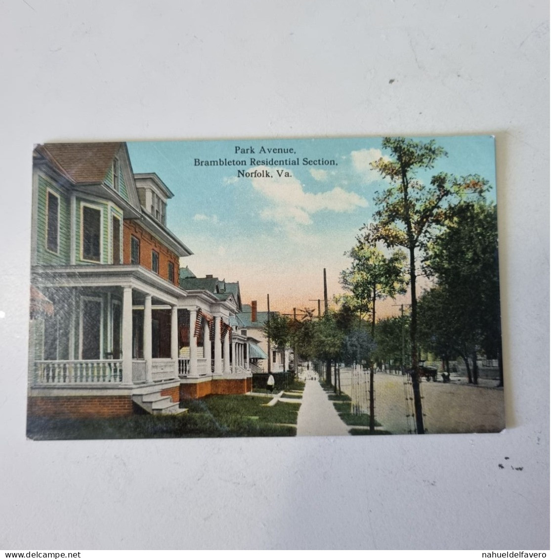 Uncirculated Postcard - NORFOLK, V.A. - PARK AVENUE, BRAMBLETON RESIDENTIAL SECTION - Norfolk