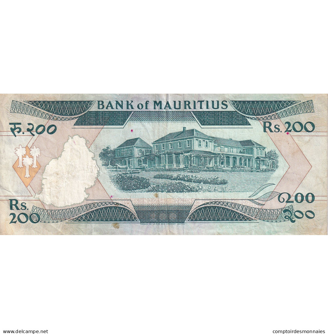 Billet, Maurice, 200 Rupees, Undated (1985), KM:39b, TB+ - Mauricio