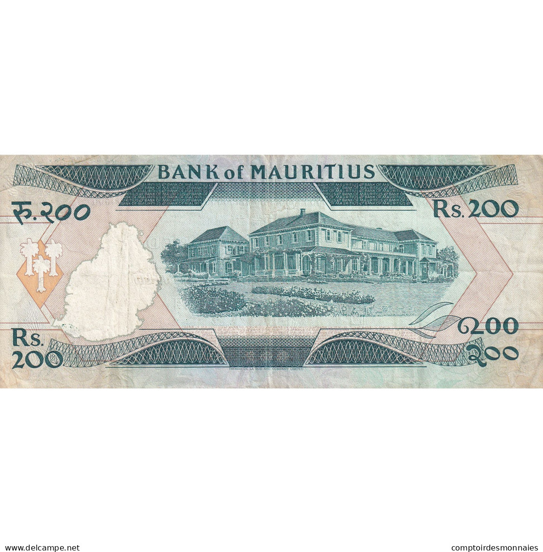 Billet, Maurice, 200 Rupees, Undated (1985), KM:39b, TB+ - Maurice