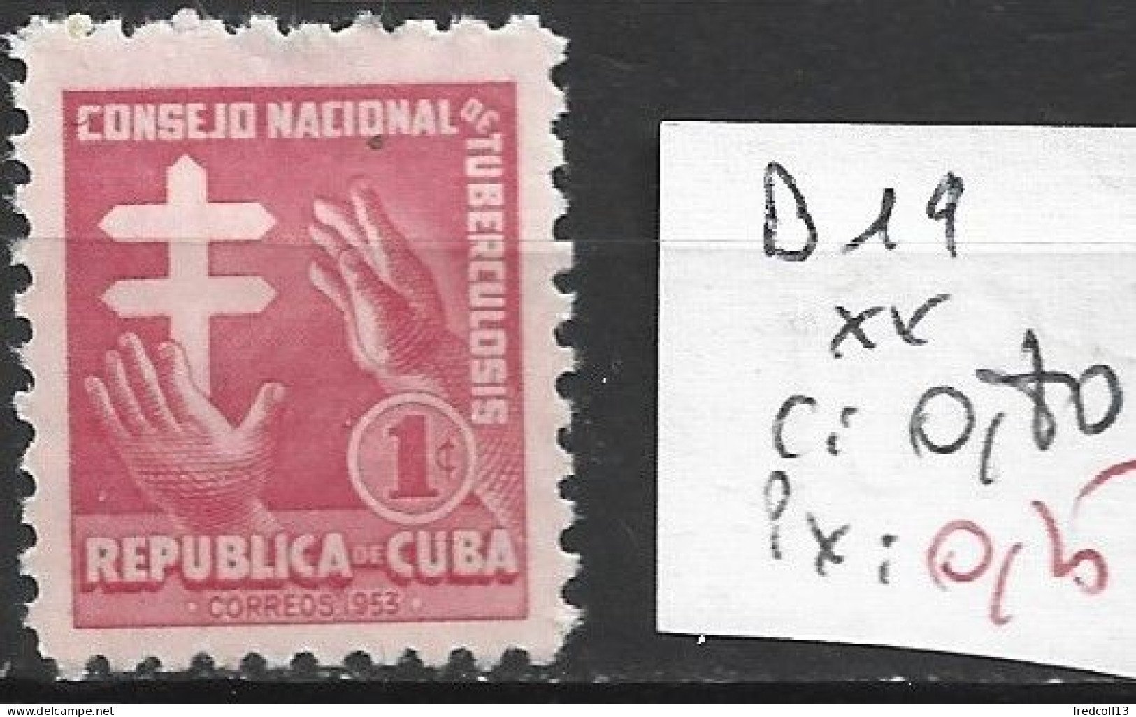 CUBA BIENFAISANCE 19 ** Côte 0.80 € - Charity Issues