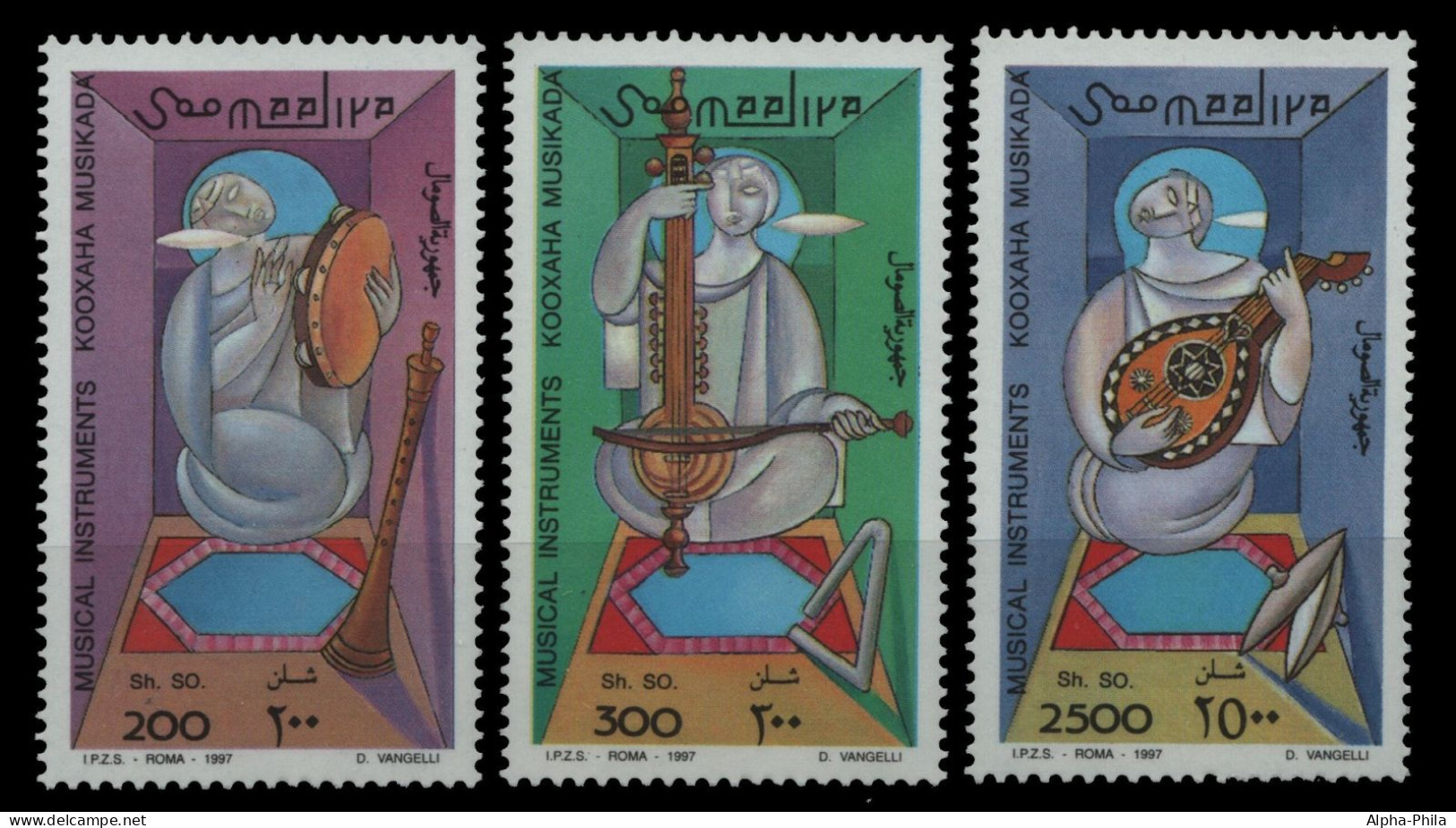 Somalia 1997 - Mi-Nr. 632-634 ** - MNH - Musikinstrumente - Somalia (1960-...)