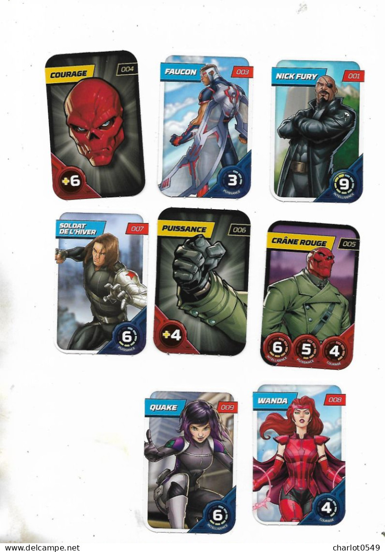 8 Cartes Marvel 2023 No 1.3.4.5.6.7.8.9 - Otros & Sin Clasificación