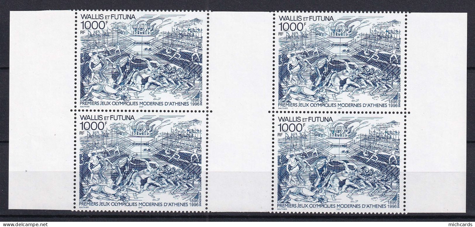 322 WALLIS Et FUTUNAS 1996 - Y&T A 194 Bloc De 4 - Sport JO Athenes - Neuf ** (MNH) Sans Trace De Charniere - Neufs