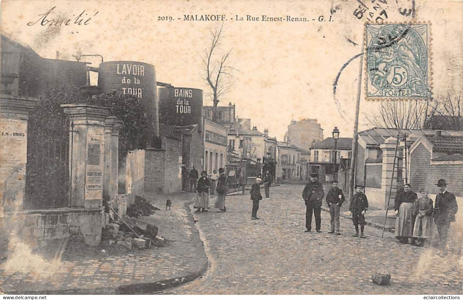 Malakoff         92       Rue Ernest Renan . Lavoir Et Bains De La Tour    N° 2019  (voir Scan) - Malakoff