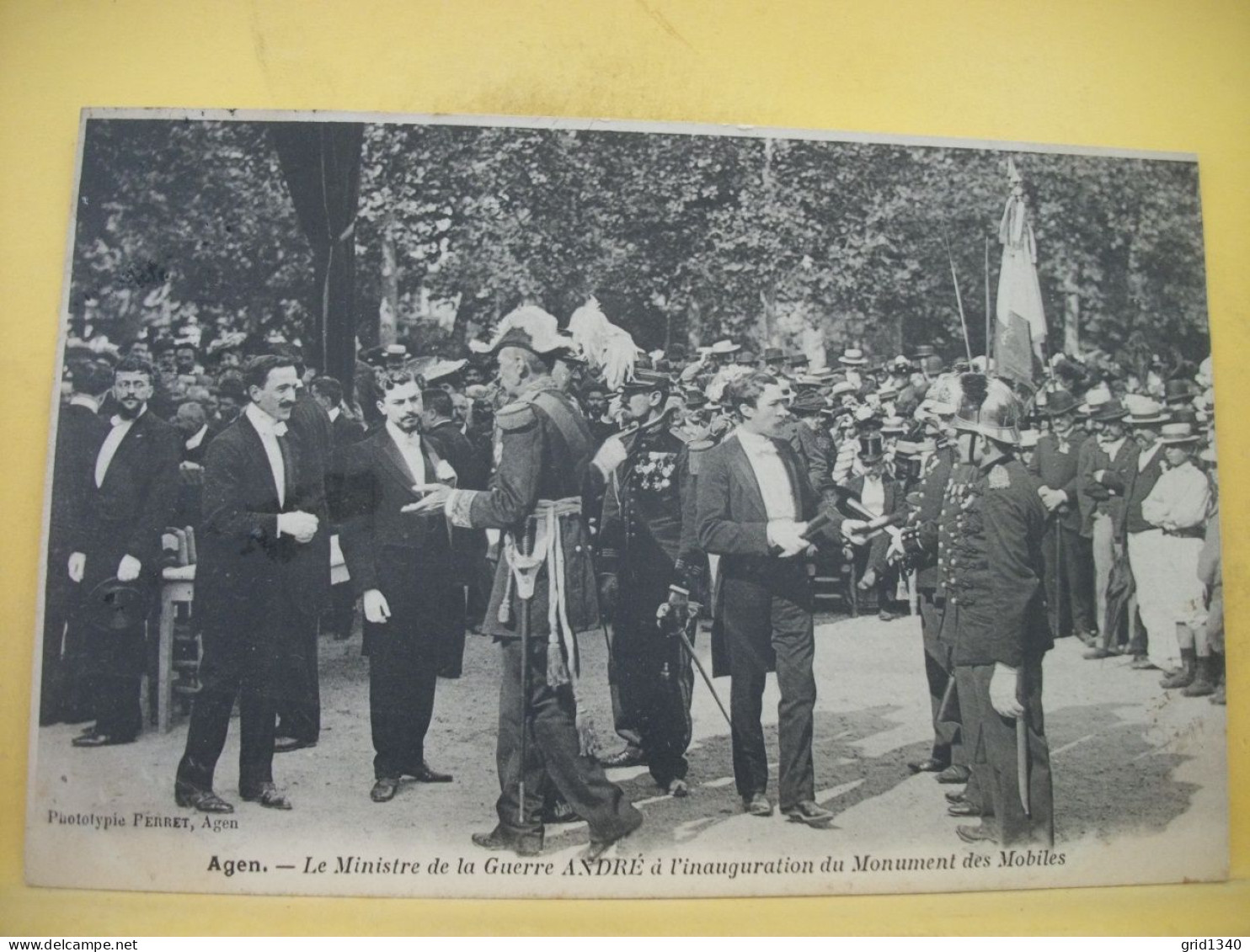 47 4972 CPA 1903 - 47 AGEN - LE MINISTRE DE LA GUERRE ANDRE A L'INAUGURATION DU MONUMENT DES MOBILES - BELLE ANIMATION. - Inaugurations