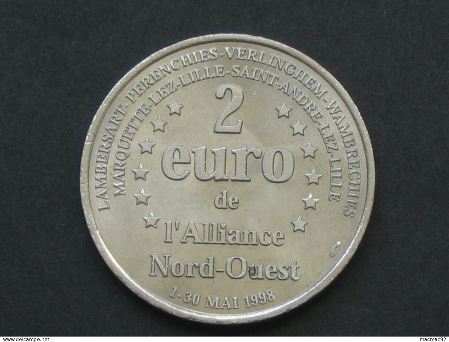 Euros Des Villes - 2 Euro De L'Alliance Nord-Ouest 1-30 Mai 1998  **** EN ACHAT IMMEDIAT **** - Euro Van De Steden