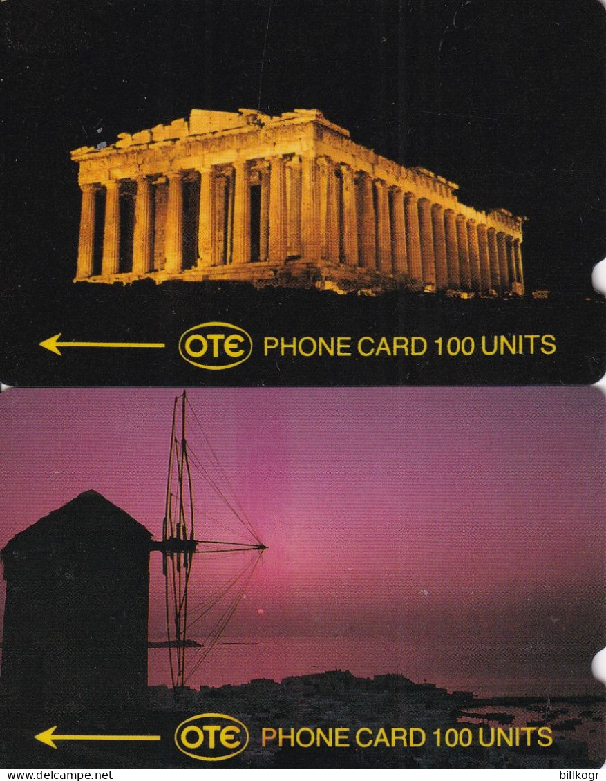 GREECE - Acropolis/Mykonos, Set Of 2 GPT Test Cards, Tirage 4000-6000, Mint - Griechenland