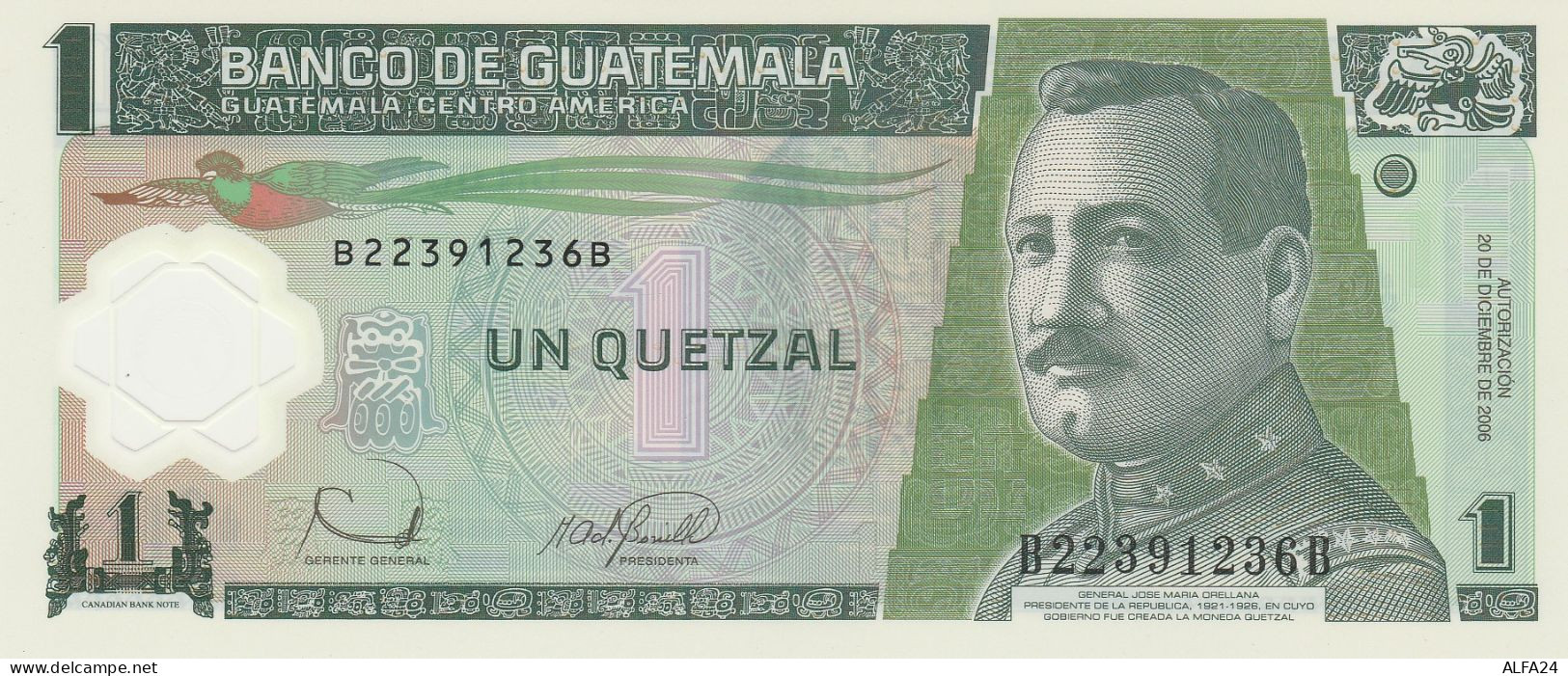 GUATEMALA 1 QUENTZAL -UNC - Guatemala