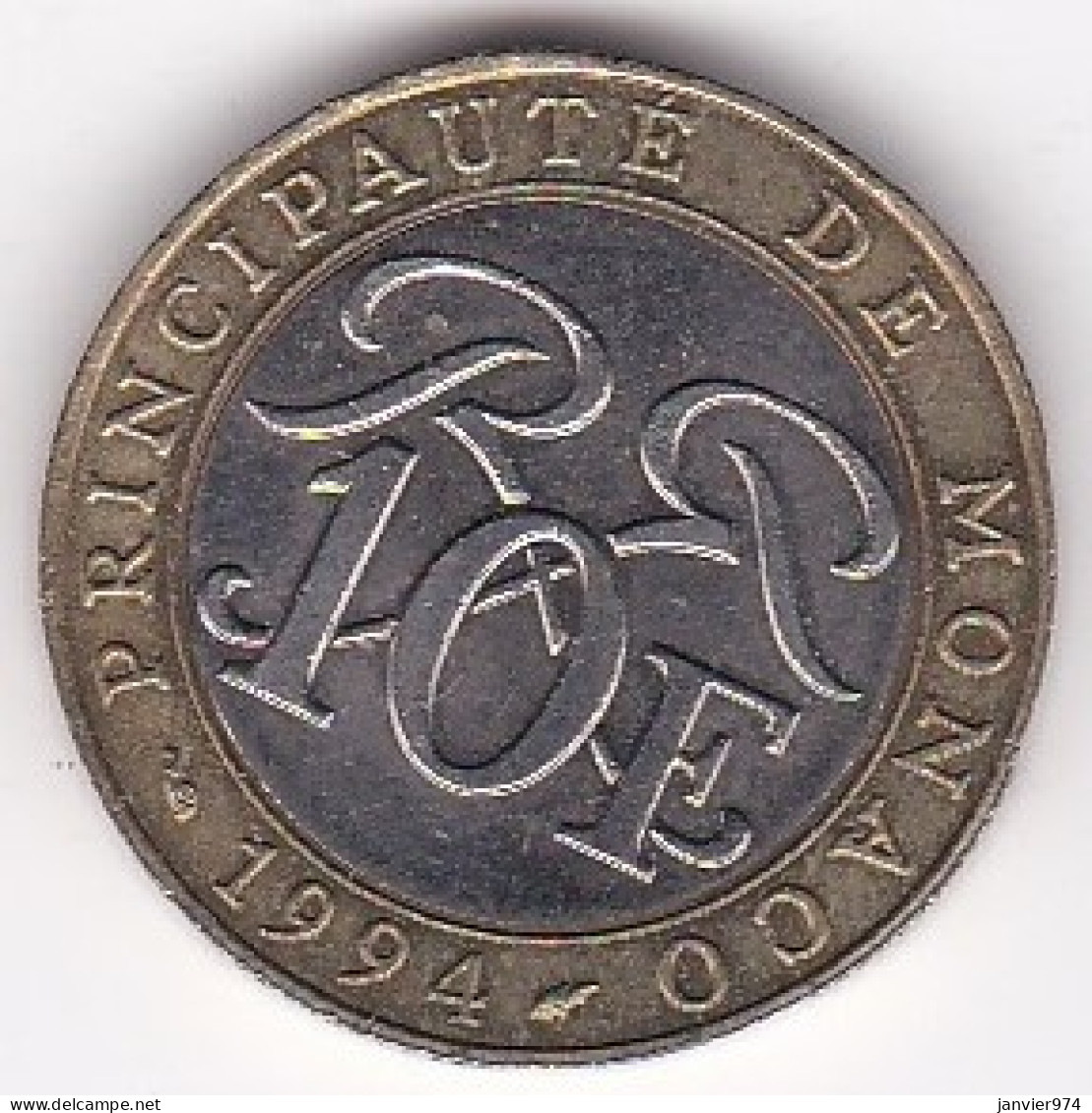 Monaco 10 Francs 1994 Rainier III , Bimétallique - 1960-2001 Nieuwe Frank