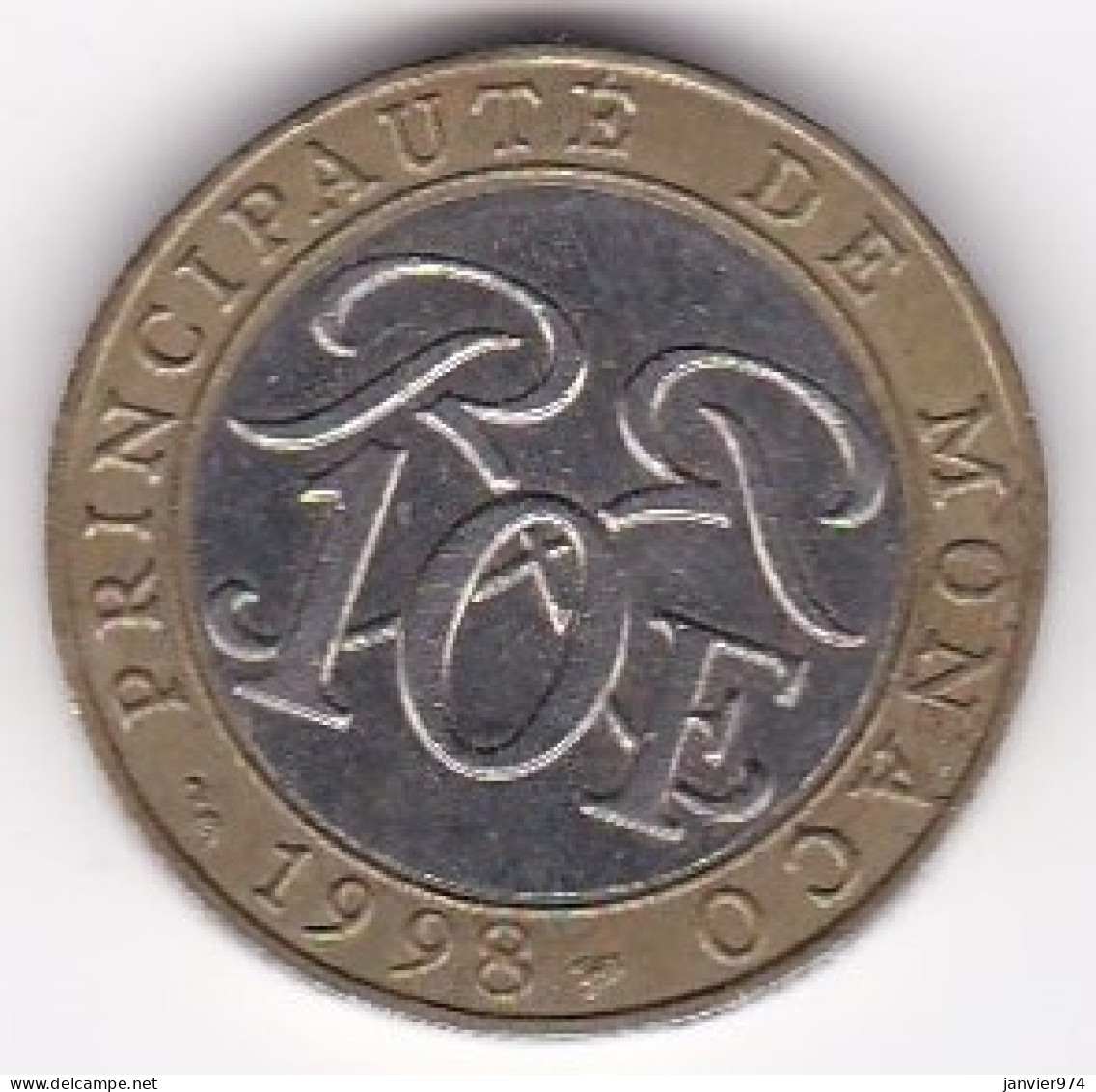 Monaco 10 Francs 1998 Rainier III , Bimétallique - 1960-2001 Nouveaux Francs