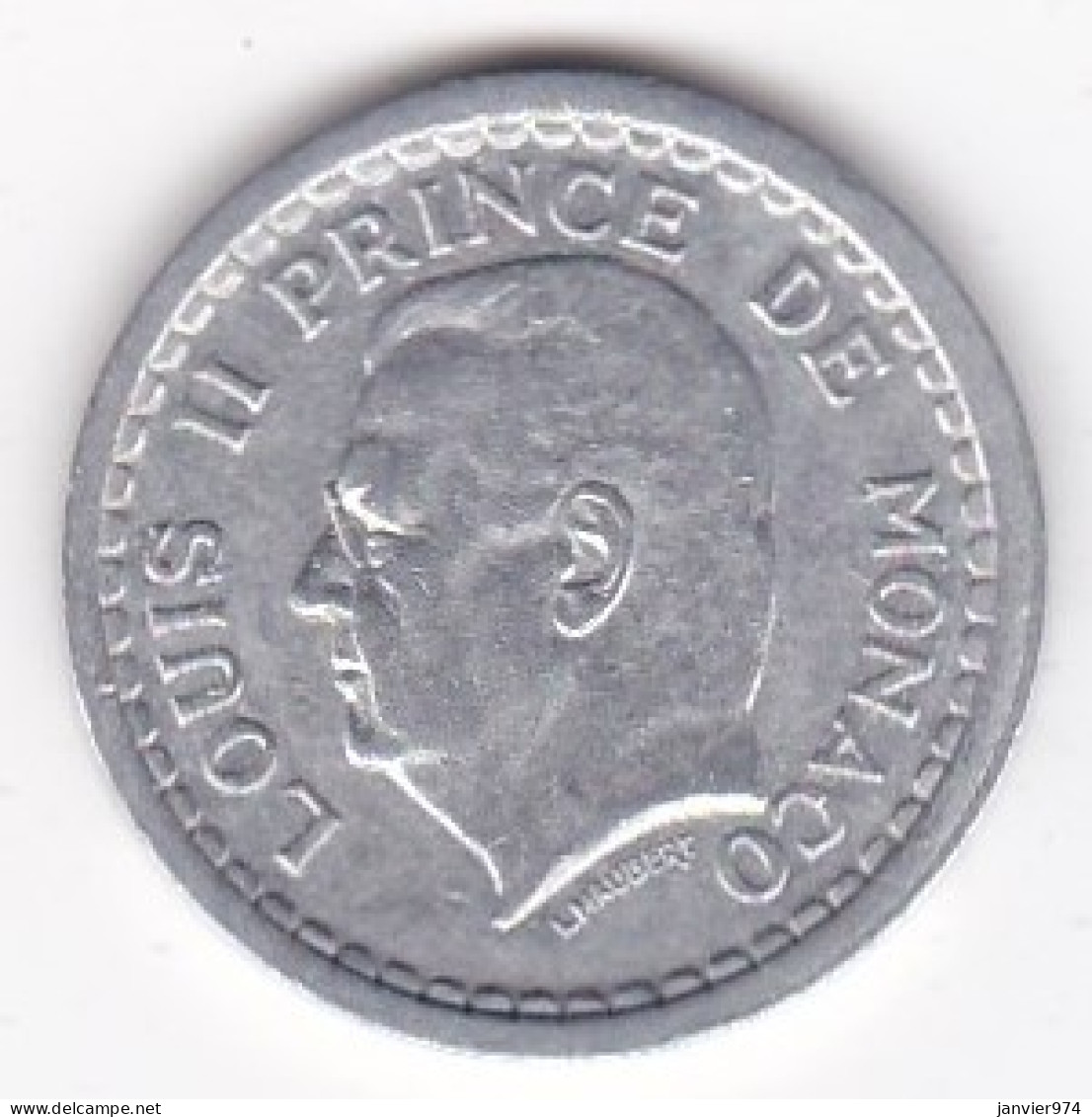 Monaco . 1 Franc Sans Date (1943), Louis II , En Aluminium - 1922-1949 Louis II.