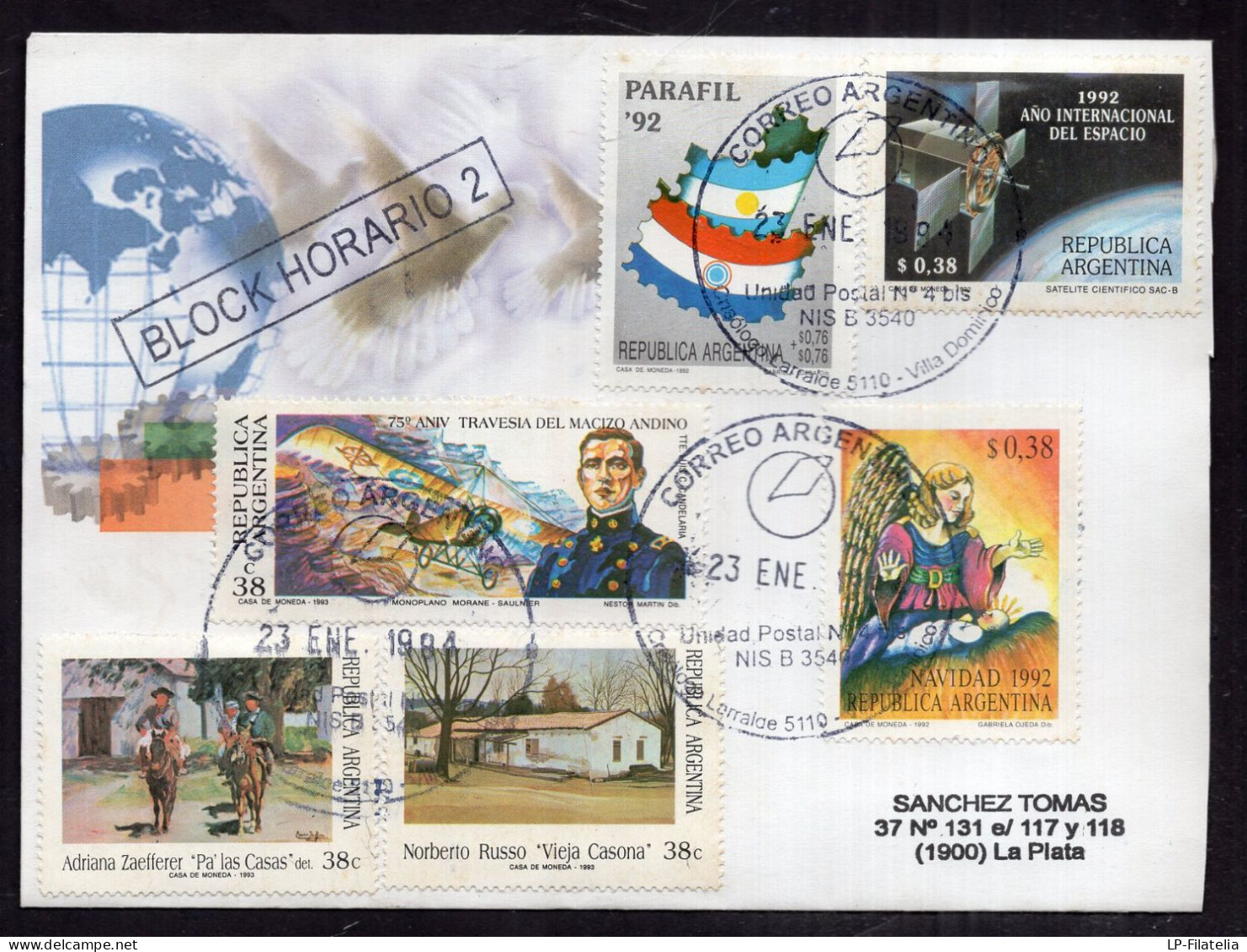 Argentina - 1994 - Set Of 3 Letters - Modern Stamps - Diverse Stamps - Covers & Documents