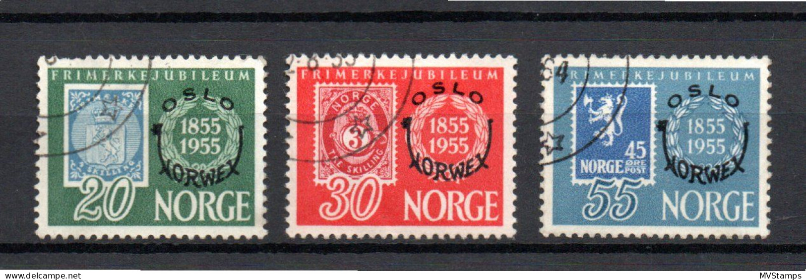 Norway 1955 Set Overprinted NORWEX Stamps (Michel 393/95) Nice Used - Gebraucht