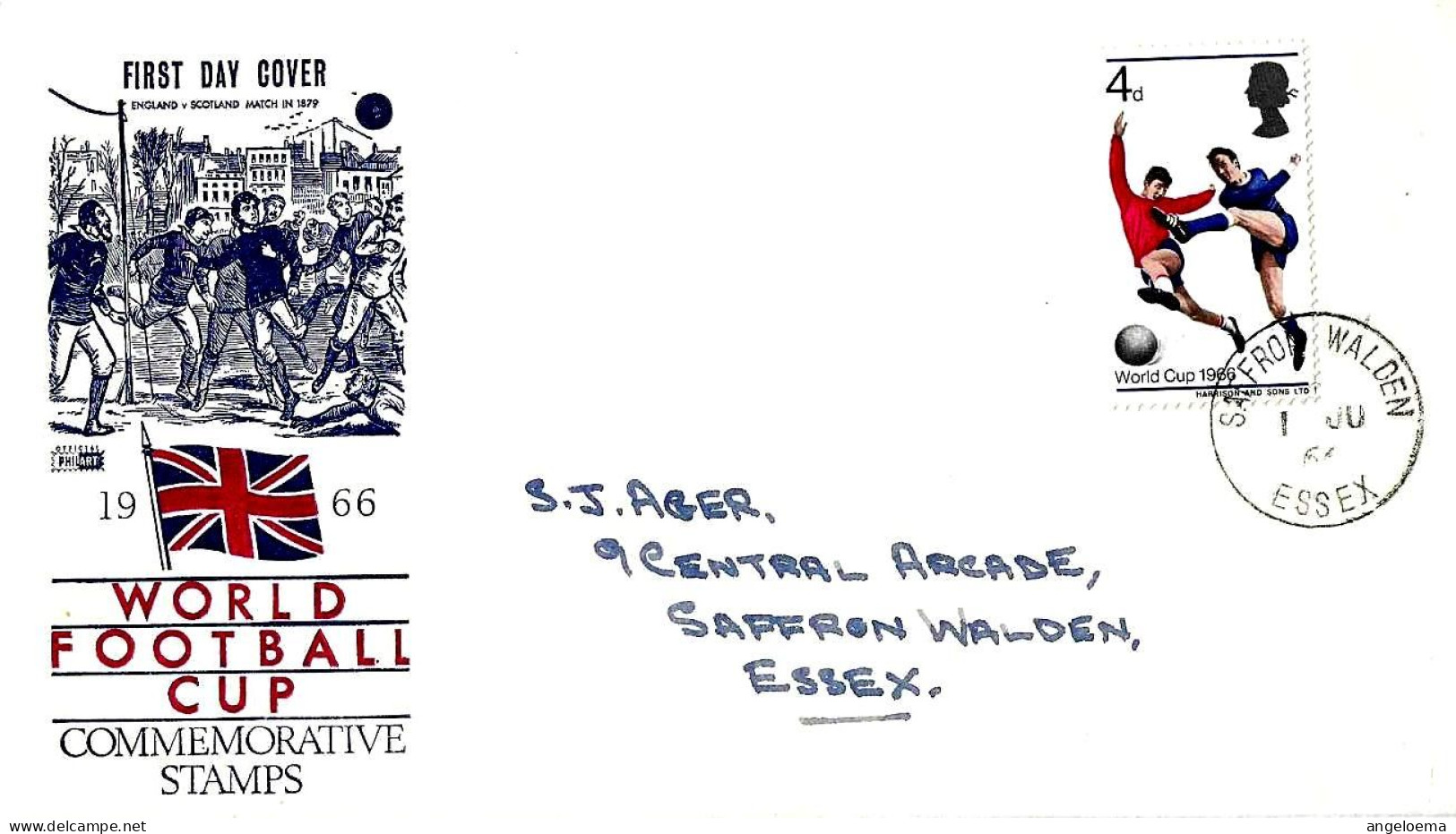 INGHILTERRA ENGLAND - 1966 Coppa Del Mondo Calcio Annullo Fdc - 5610 - 1966 – Angleterre