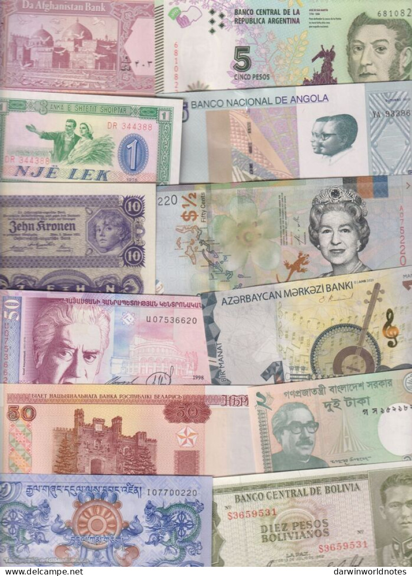 DWN - 125 World UNC Different Banknotes From 125 Different Countries - Sammlungen & Sammellose