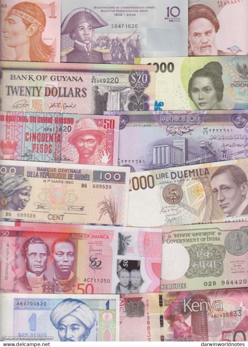 DWN - 125 World UNC Different Banknotes From 125 Different Countries - Colecciones Y Lotes