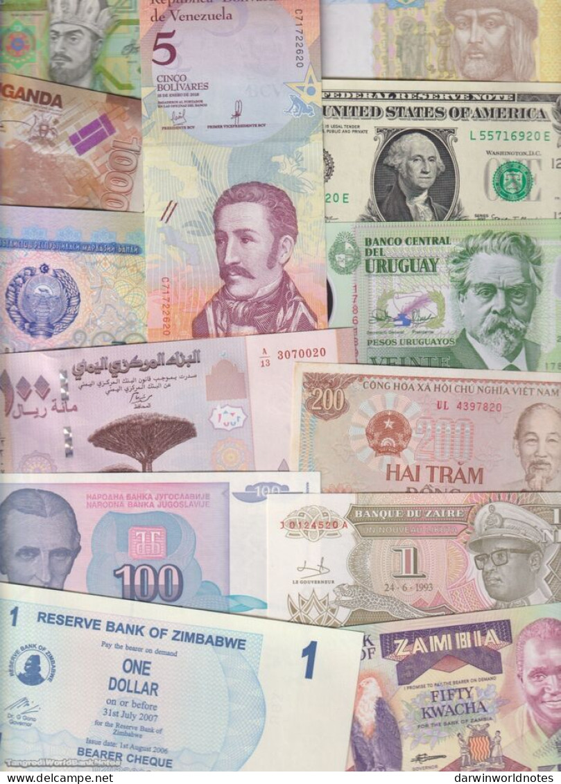 DWN - 125 world UNC different banknotes from 125 different countries