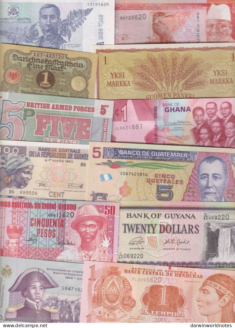 DWN - 150 World UNC Different Banknotes From 150 Different Countries - Verzamelingen & Kavels