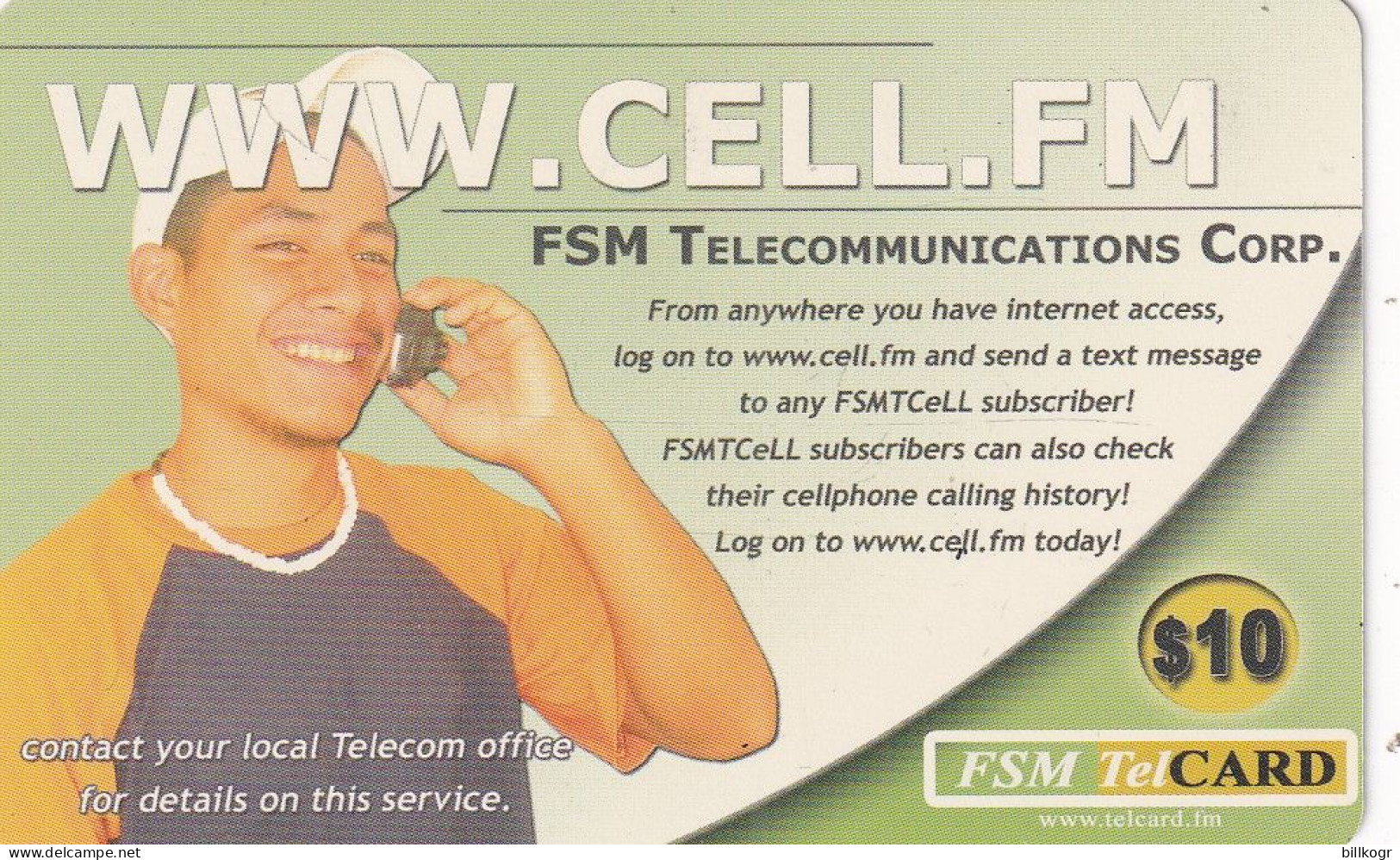 MICRONESIA - Www.cell.fm, FSM Tel Prepaid Card $10, Used - Micronesië