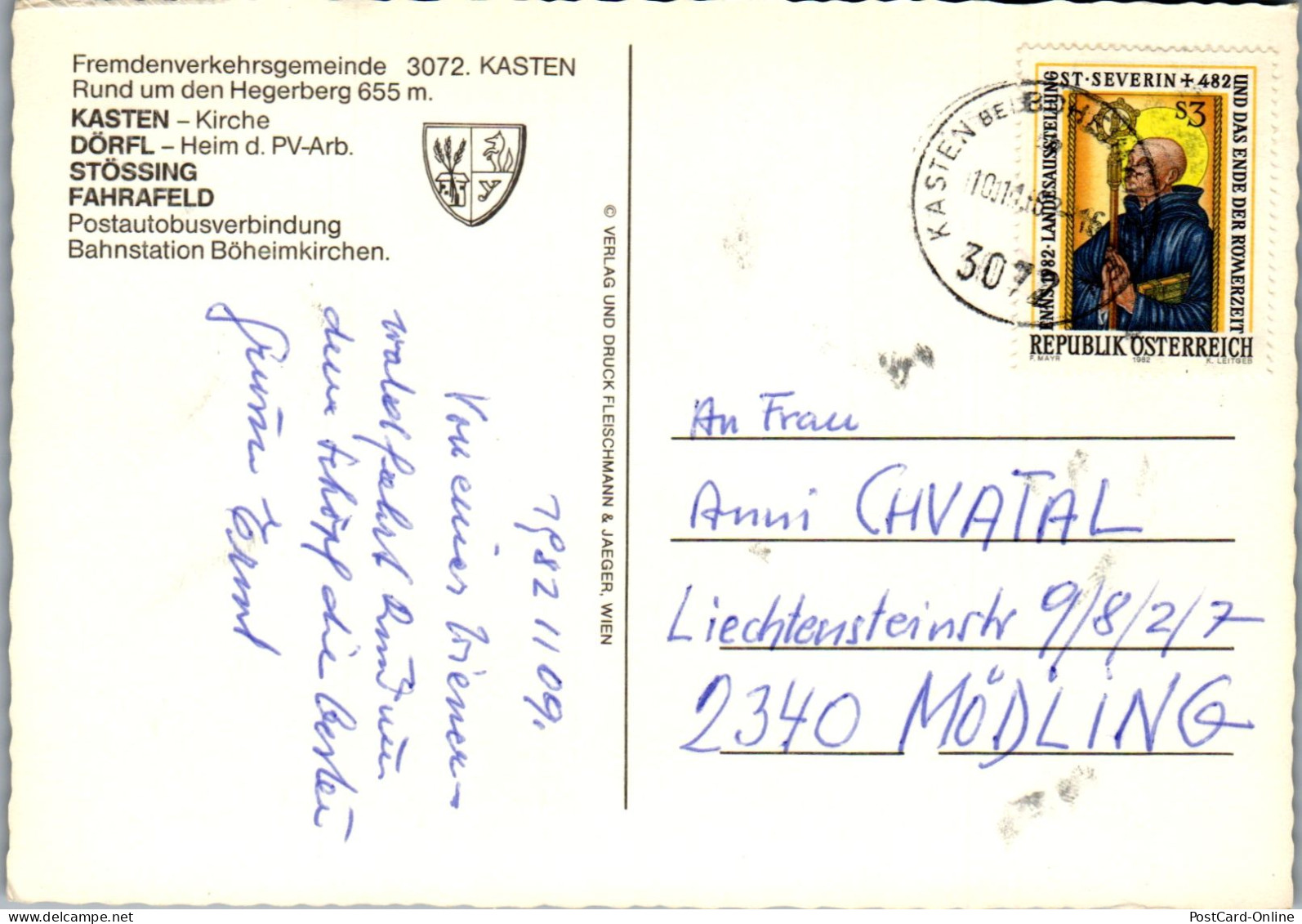 48134 - Niederösterreich - Kasten , Dörfl , Stössing , Fahrafeld , Mehrbildkarte - Gelaufen 1982 - St. Pölten