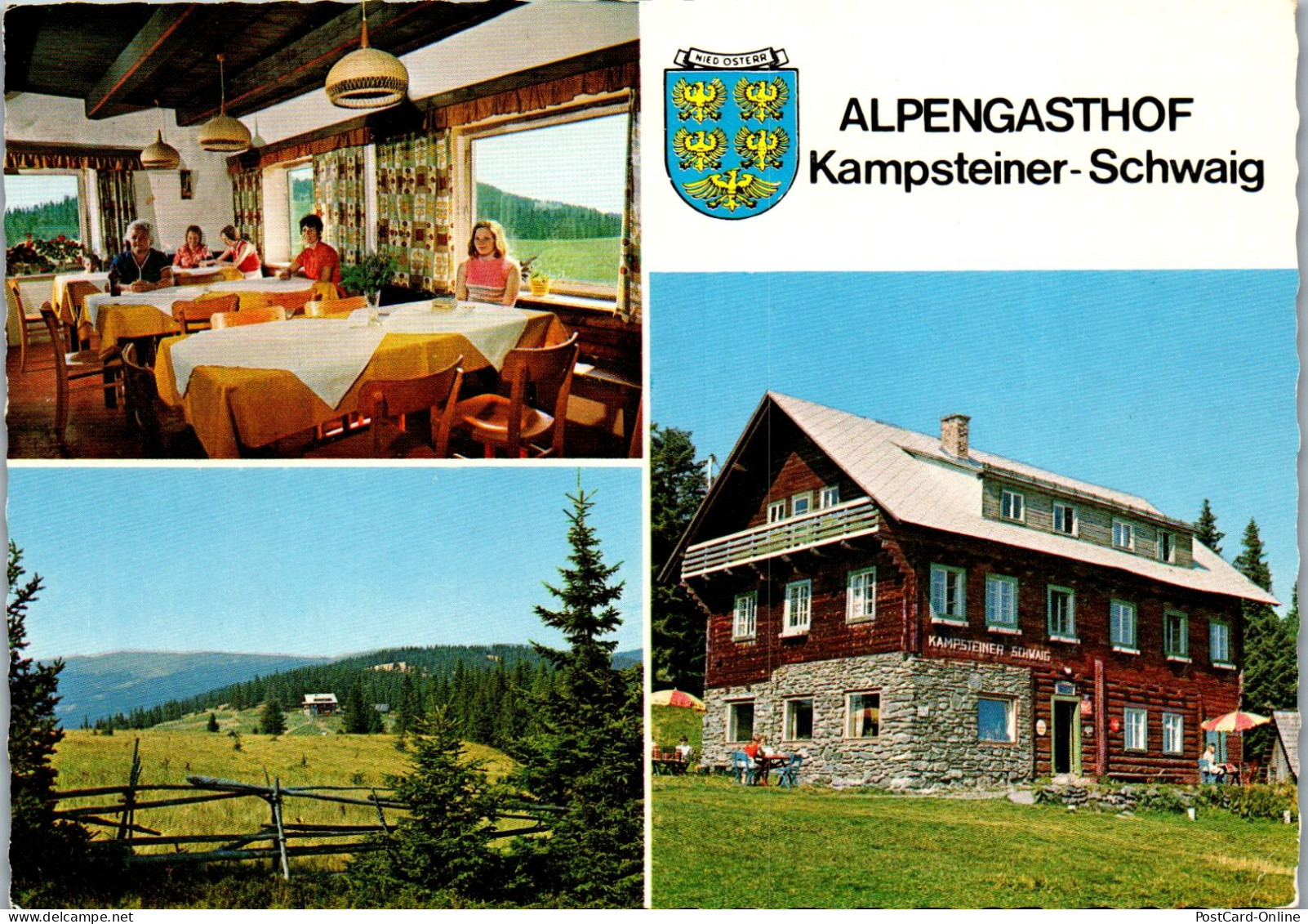 48128 - Niederösterreich - Kampstein , Almhütte Gasthof Kampsteiner Schwaig , Inh. Fam. Lueger - Gelaufen 1974 - Neunkirchen