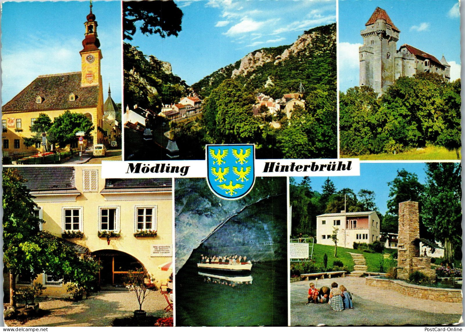 48110 - Niederösterreich - Hinterbrühl , Mödling , Rathaus , Höldrichsmühle , Seegrotte , Burg Liechtenstein - Gel. 1971 - Mödling