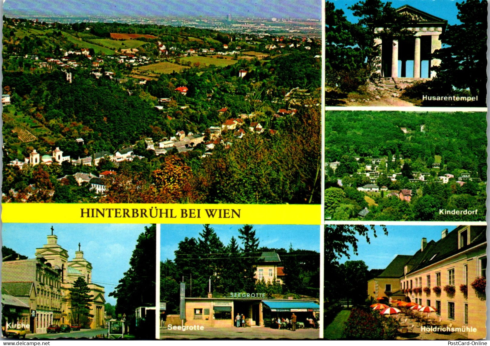 48109 - Niederösterreich - Hinterbrühl , Husarentempel , Kinderdorf , Höldrichsmühle , Seegrotte , Kirche - Nicht Gel. - Mödling