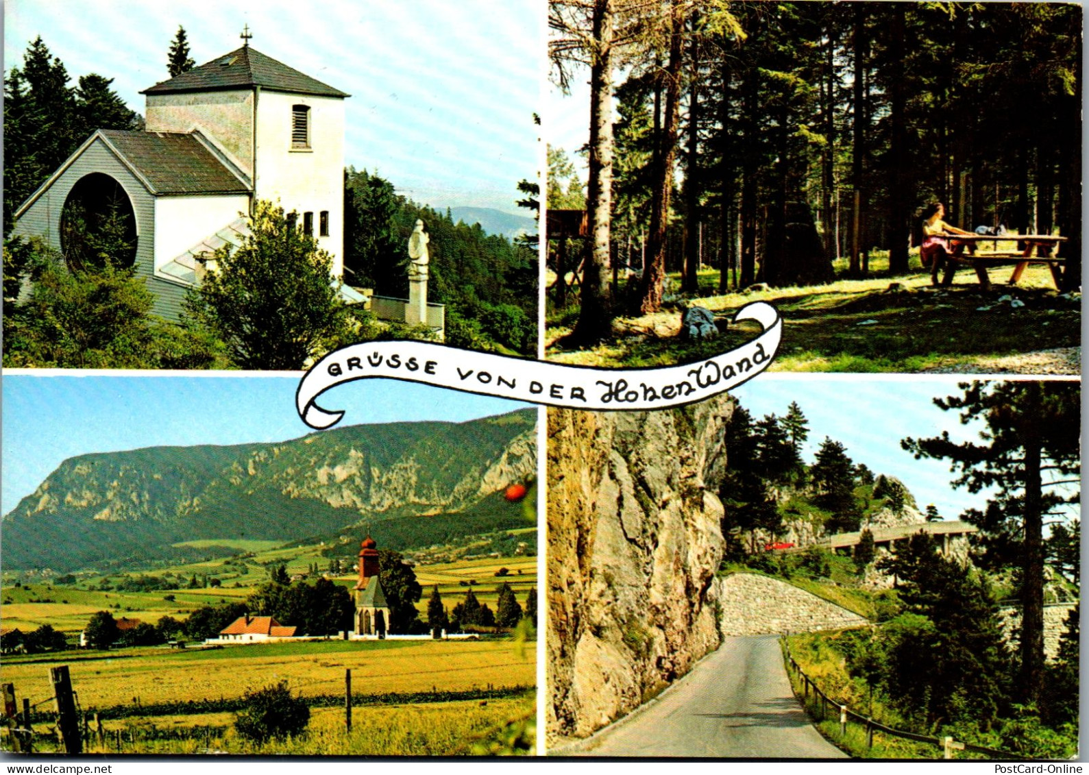 48090 - Niederösterreich - Hohe Wand , Engelbert Dollfußkirche , Rastplatz , Mautstraße - Gelaufen 1974 - Neunkirchen