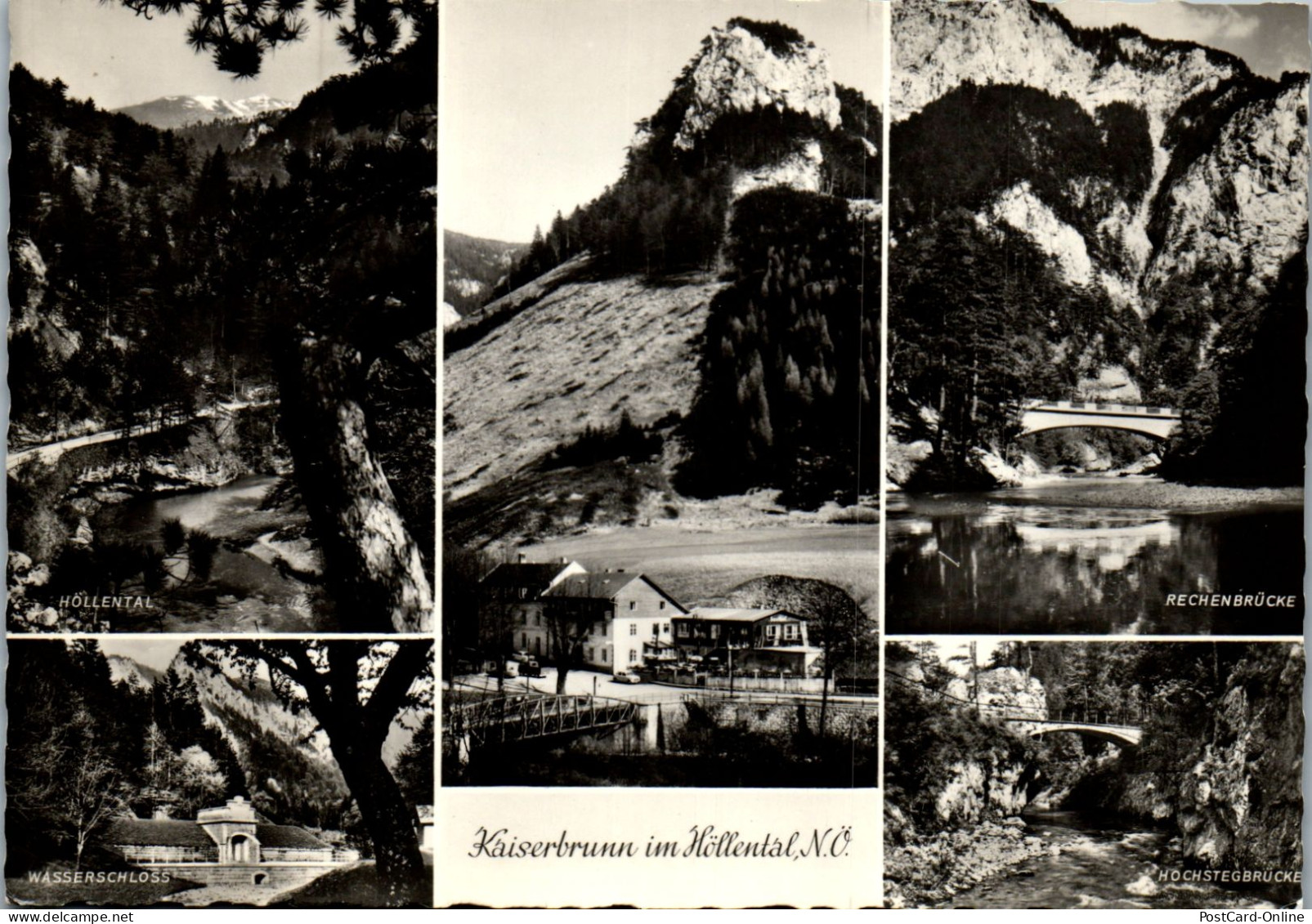 48087 - Niederösterreich - Kaiserbrunn , Im Höllental , Wasserschloss , Rechenbrücke , Hochstegbrücke - Gelaufen 1961 - Raxgebiet