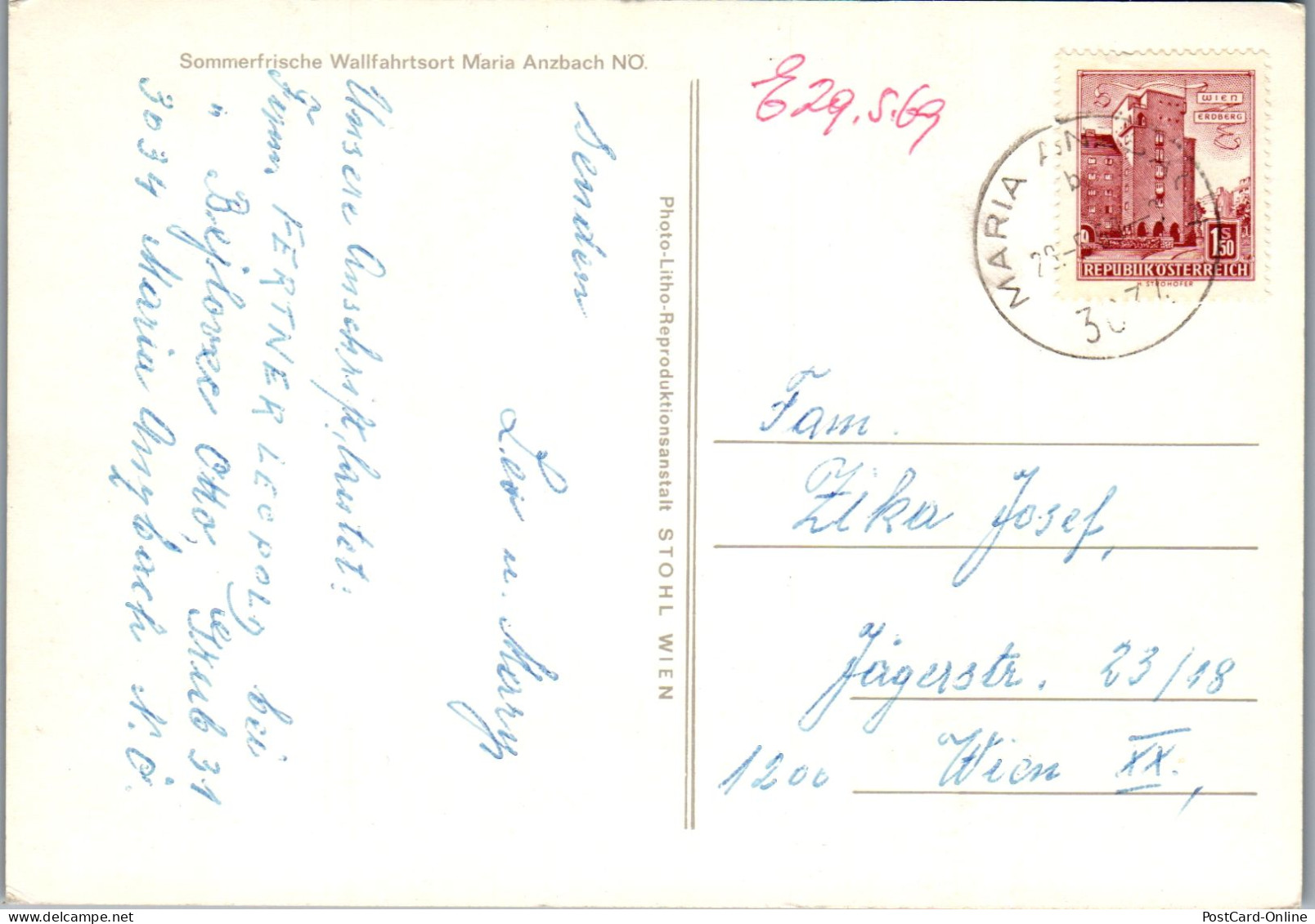 48034 - Niederösterreich - Maria Anzbach , Wallfahrtsort , Mehrbildkarte - Gelaufen 1969 - St. Pölten