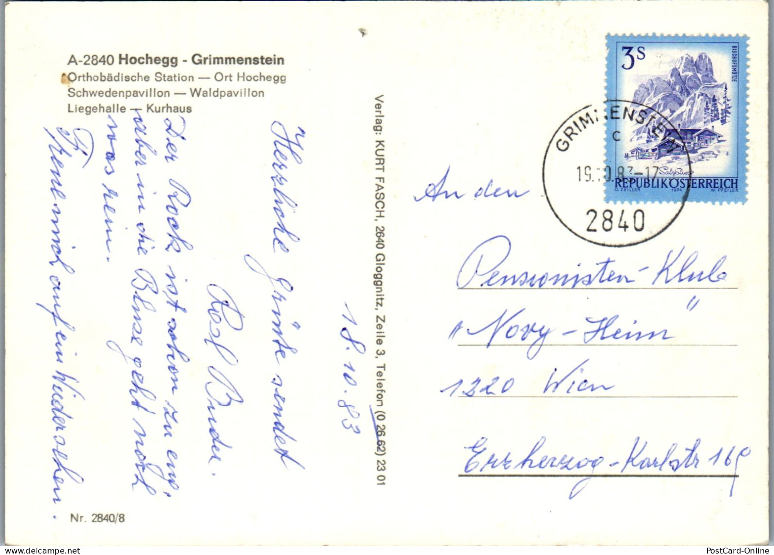 48092 - Niederösterreich - Hochegg , Grimmenstein , Mehrbildkarte - Gelaufen 1983 - Neunkirchen