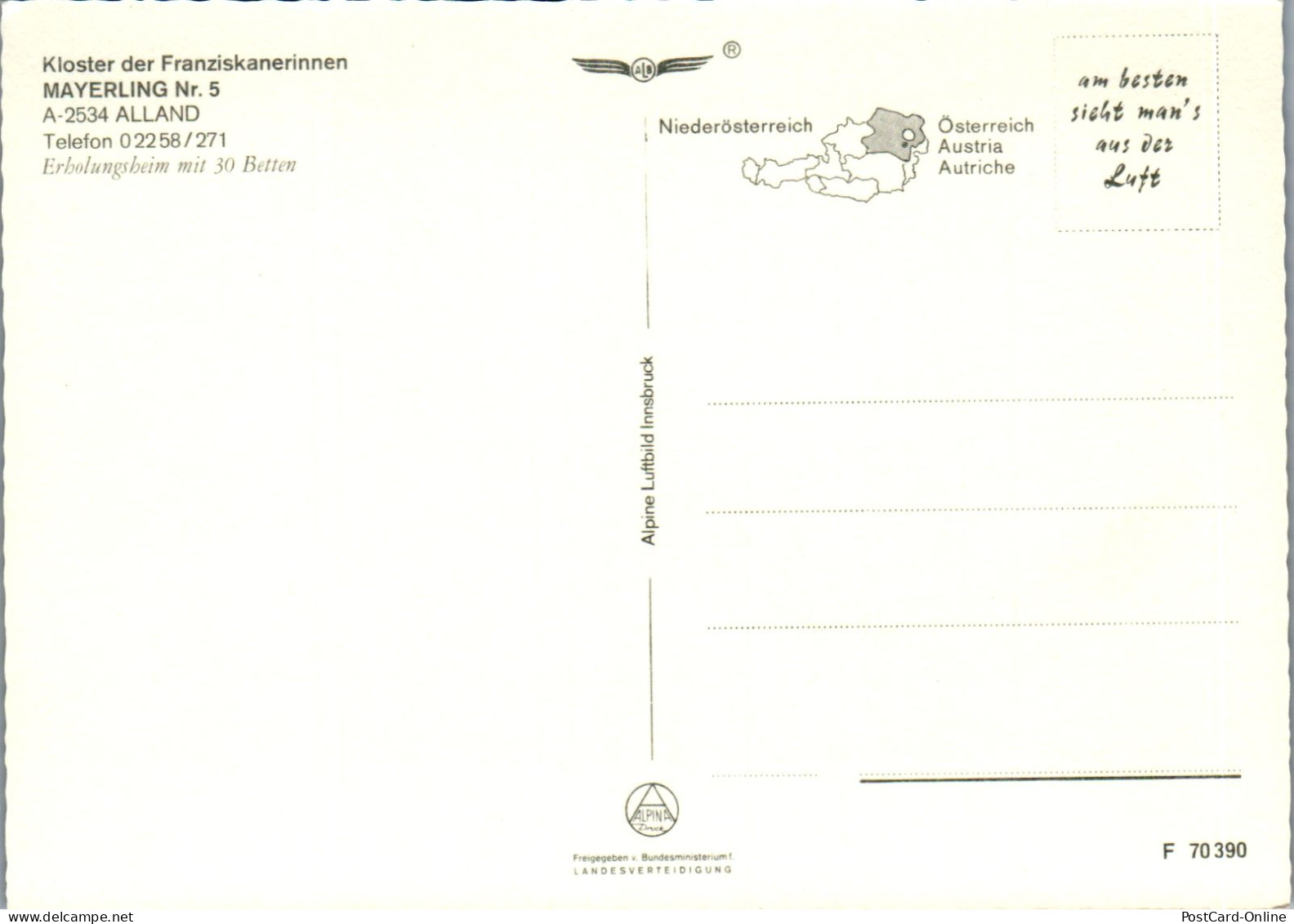 47993 - Niederösterreich - Mayerling , Alland , Kloster Der Franziskanerinnen , Panorama - Nicht Gelaufen  - Baden Bei Wien