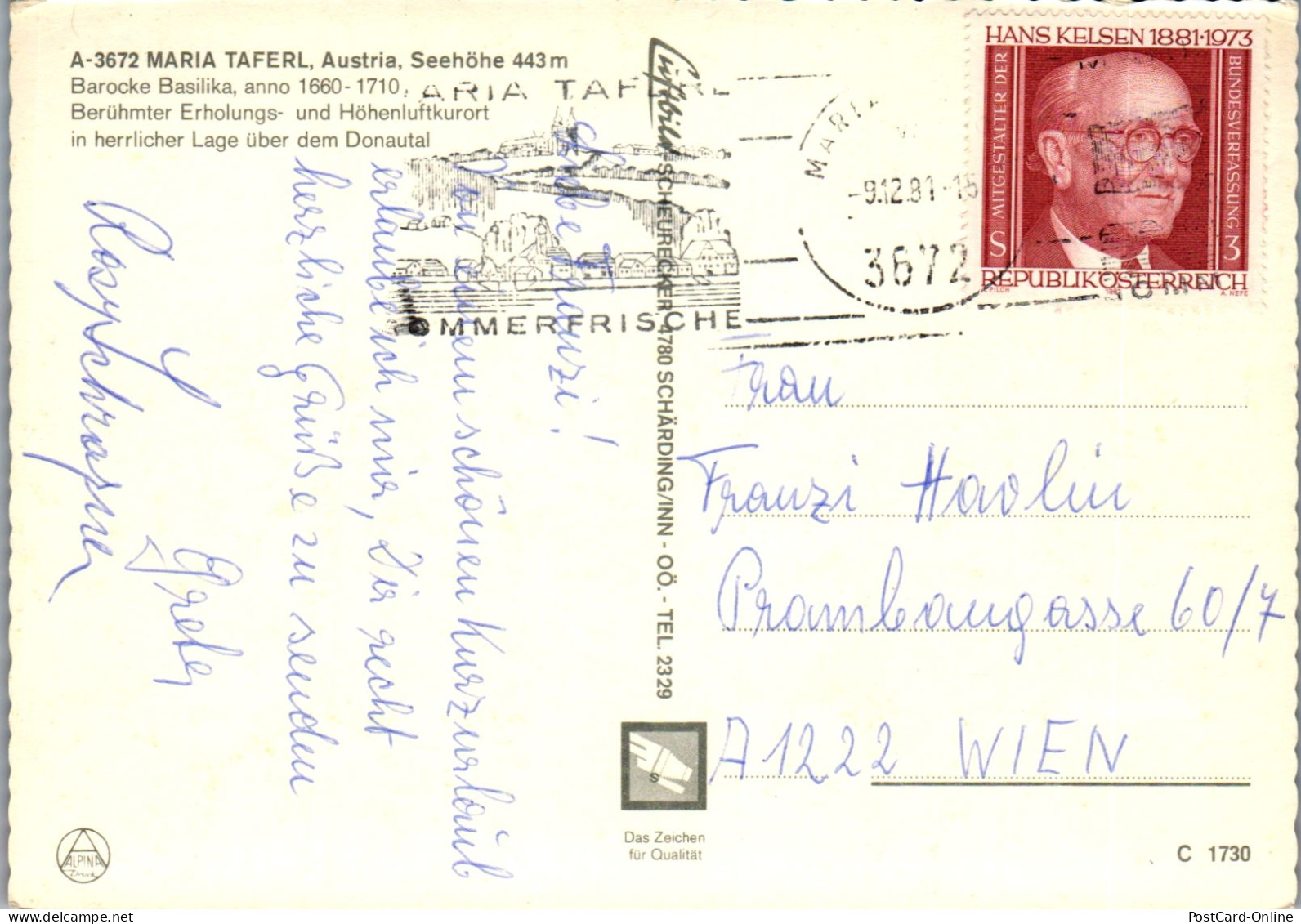 47984 - Niederösterreich - Maria Taferl , Basilika - Gelaufen 1981 - Maria Taferl