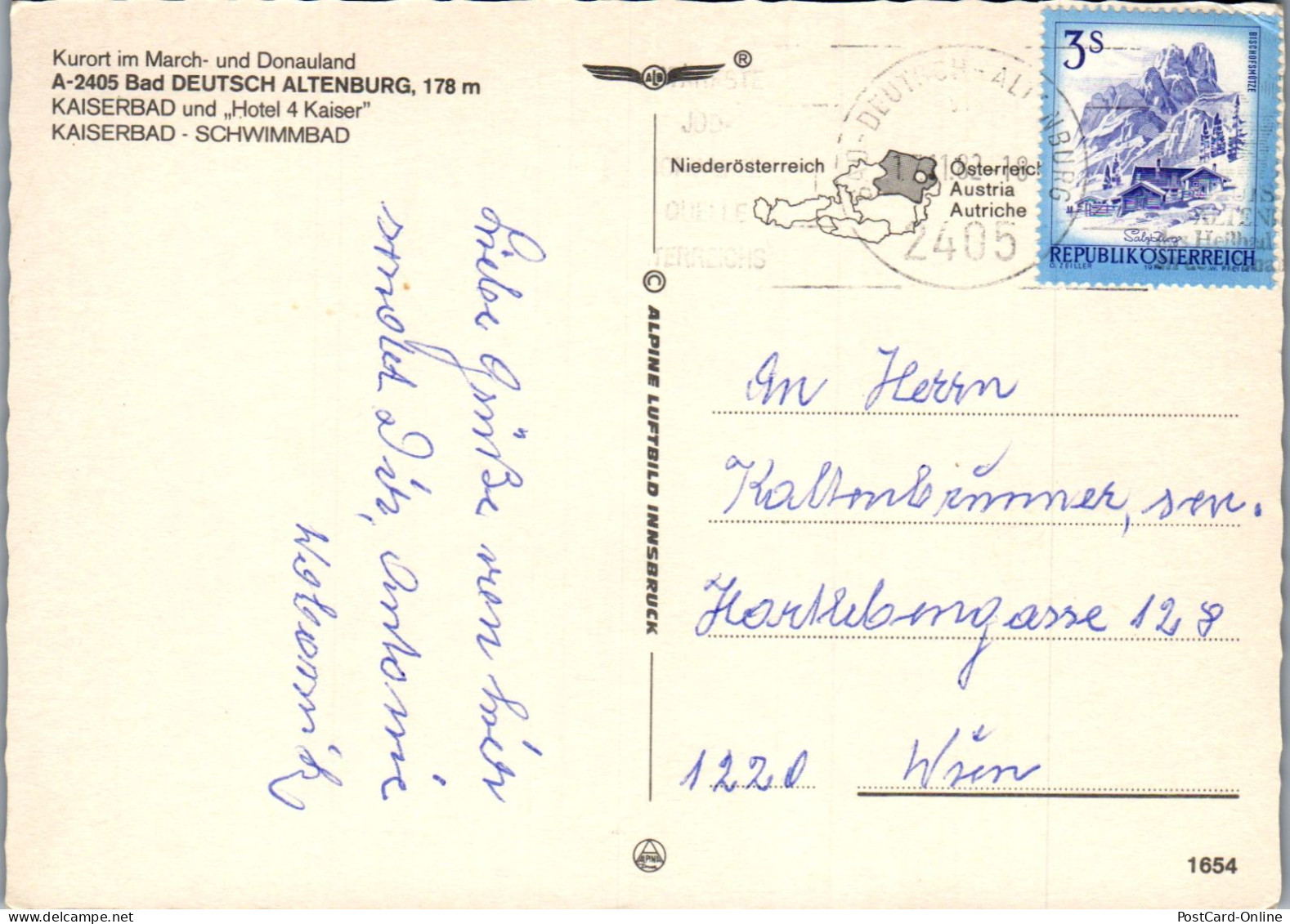 47936 - Niederösterreich - Bad Deutsch Altenburg , Kaiserbad , Auto - Gelaufen 1982 - Bad Deutsch-Altenburg