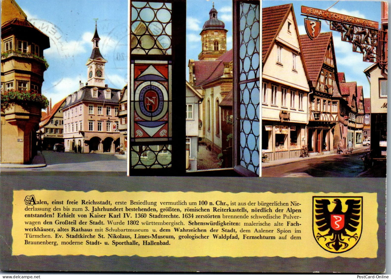 47916 - Deutschland - Aalen , Württ. , Rathaus , Napoleonfenster , Hirschgasse - Gelaufen 1971 - Aalen