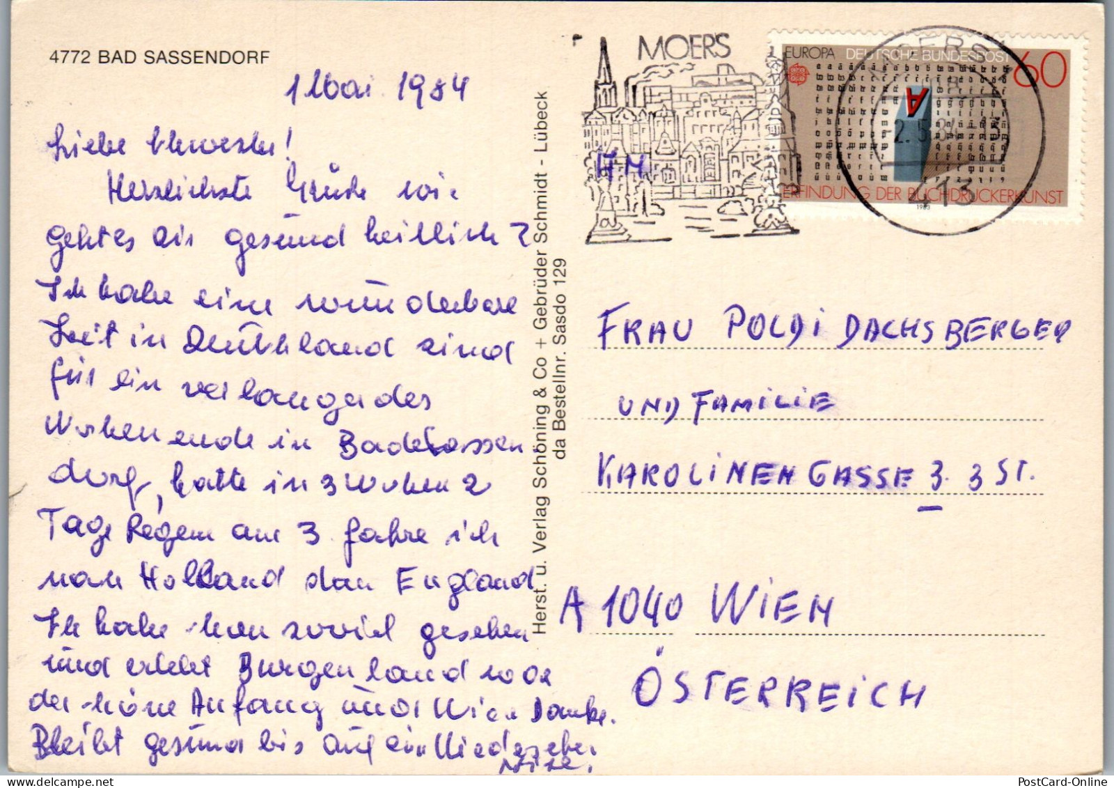 47901 - Deutschland - Bad Sassendorf , Schloß , Füßgängerzone , Plastik , Freibad , Gradierwerk , Mehrbildkarte - 1984 - Bad Sassendorf