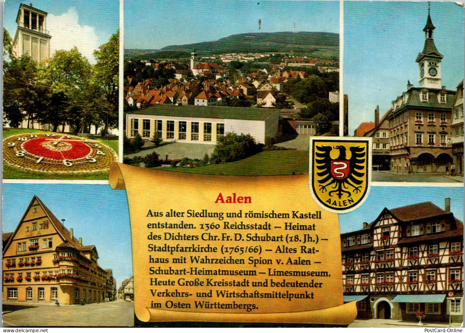 47880 - Deutschland - Aalen , Württ. , Nachgebühr Stempel , Mehrbildkarte - Gelaufen 1973 - Aalen