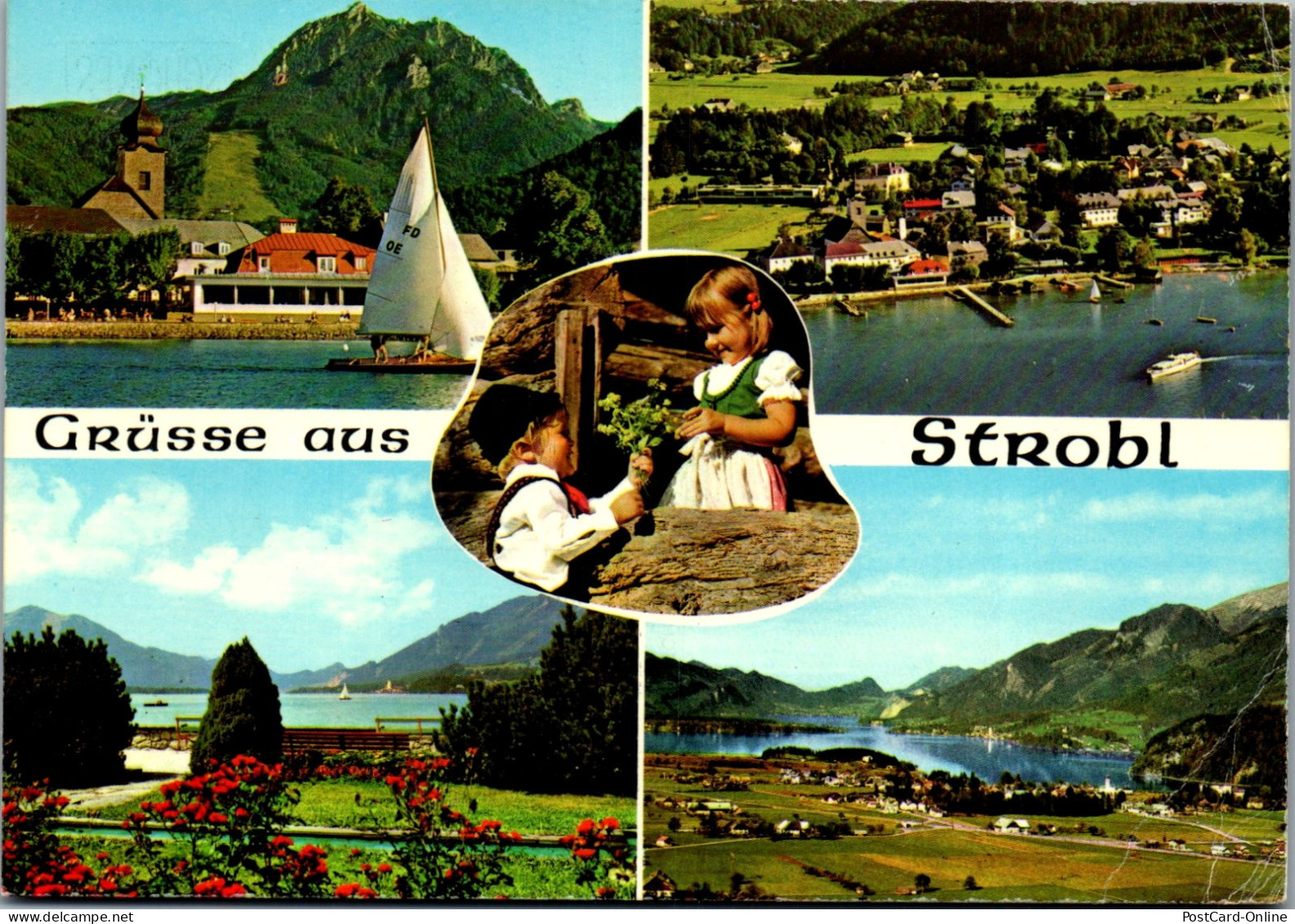47874 - Salzburg - Strobl , Am Wolfgangsee , Mehrbildkarte - Gelaufen 1986 - St. Gilgen