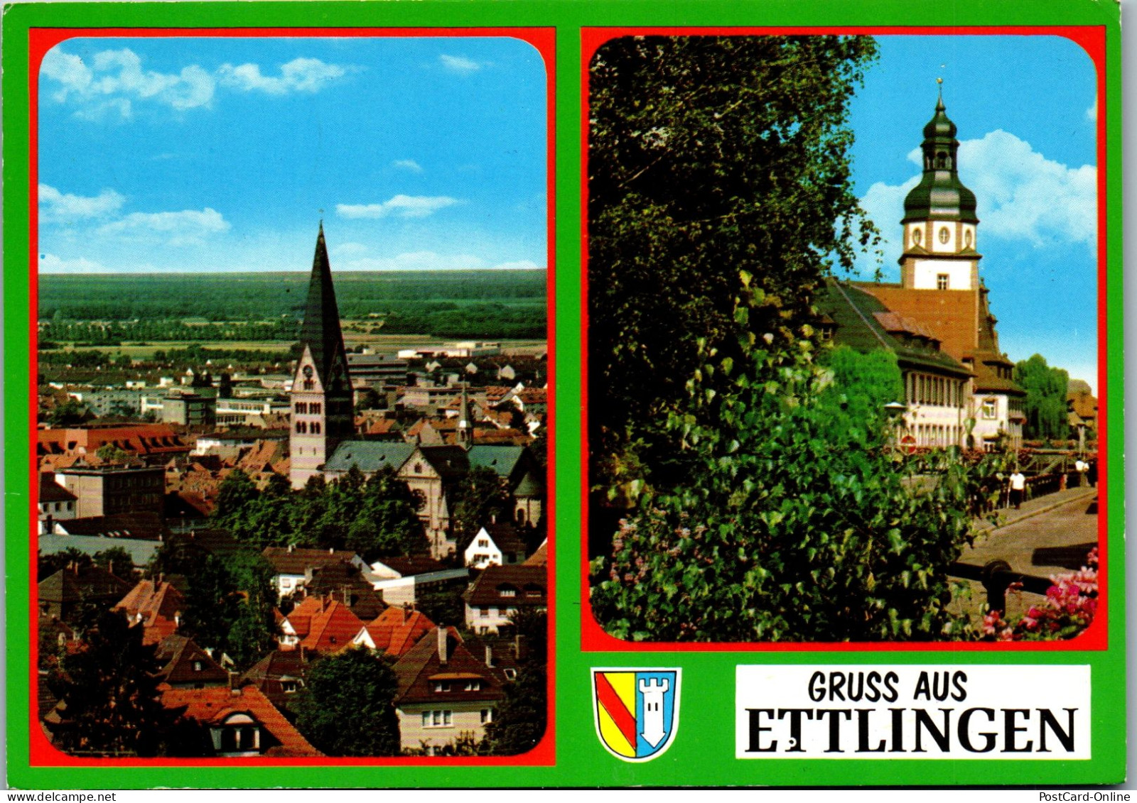 47718 - Deutschland - Ettlingen , Panorama , Mehrbildkarte - Gelaufen 1982 - Ettlingen