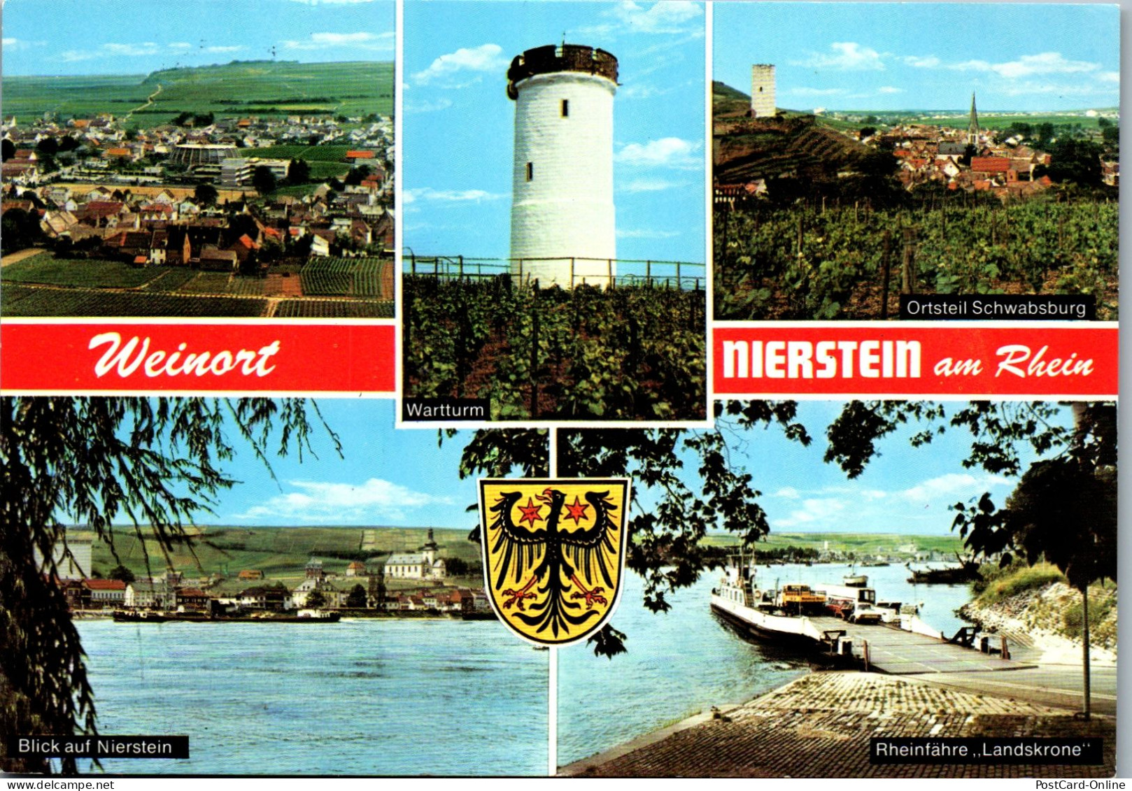 47687 - Deutschland - Nierstein , Am Rhein , Weinort , Schwabsburg , Rheinfähre Landskrone - Gelaufen 1981 - Nierstein