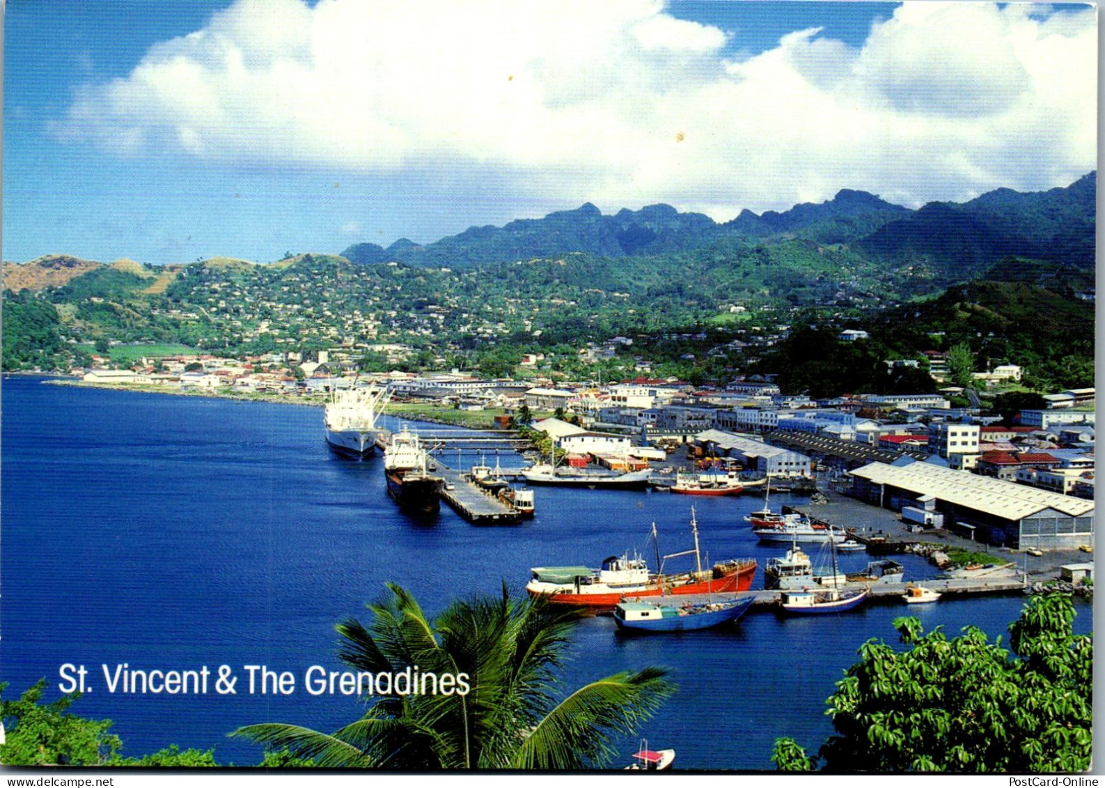 48412 - Karibik - St. Vincent & The Grenadines , Kingstown Harbour , Ship , Schiff , Hafen - Gelaufen  - Saint-Vincent-et-les Grenadines