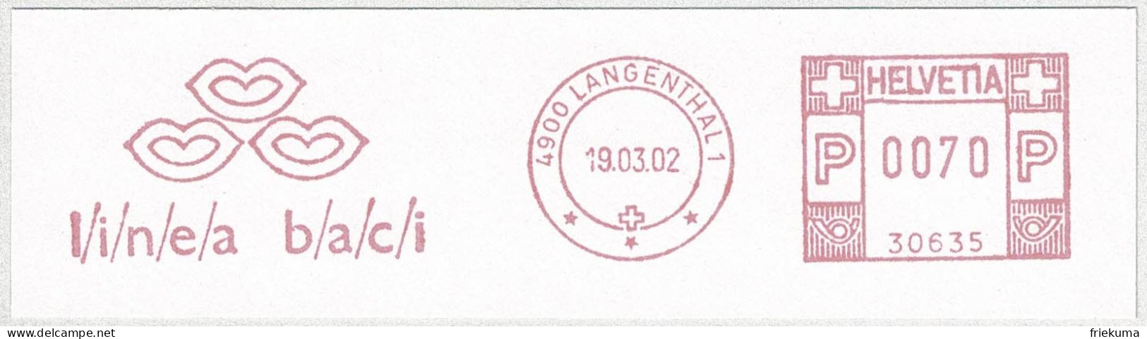Schweiz / Helvetia 2002, Freistempel / EMA / Meterstamp Peyer + Co Langenthal, Bekleidung, Schuhe  - Affranchissements Mécaniques