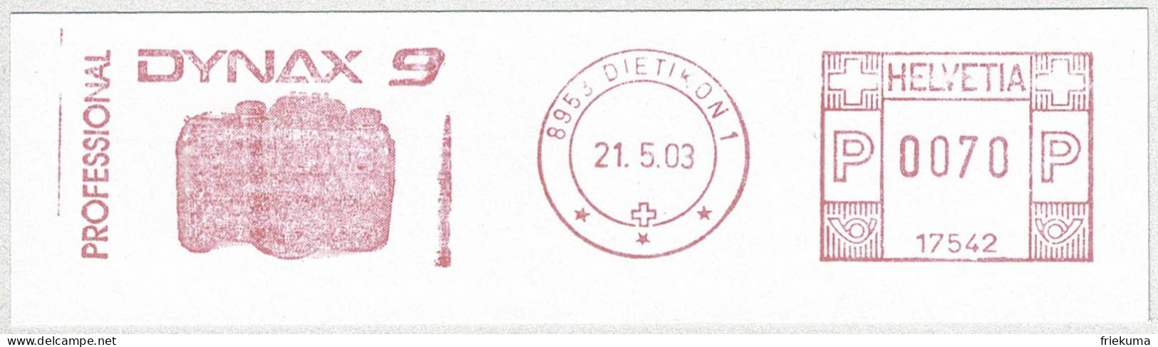 Schweiz / Helvetia 2003, Freistempel / EMA / Meterstamp Minolta Dietikon, Fotokamera / Photo Camera - Photography