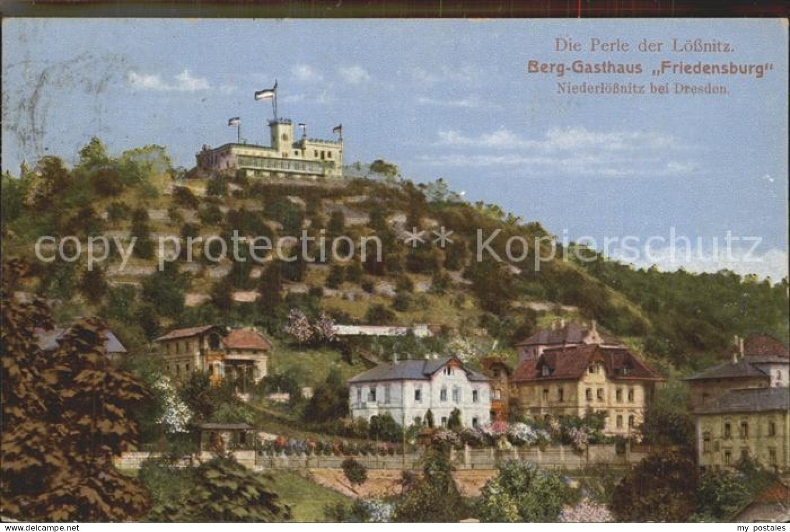 42343956 Niederloessnitz Berg Gasthaus Friedensburg Niederloessnitz - Radebeul