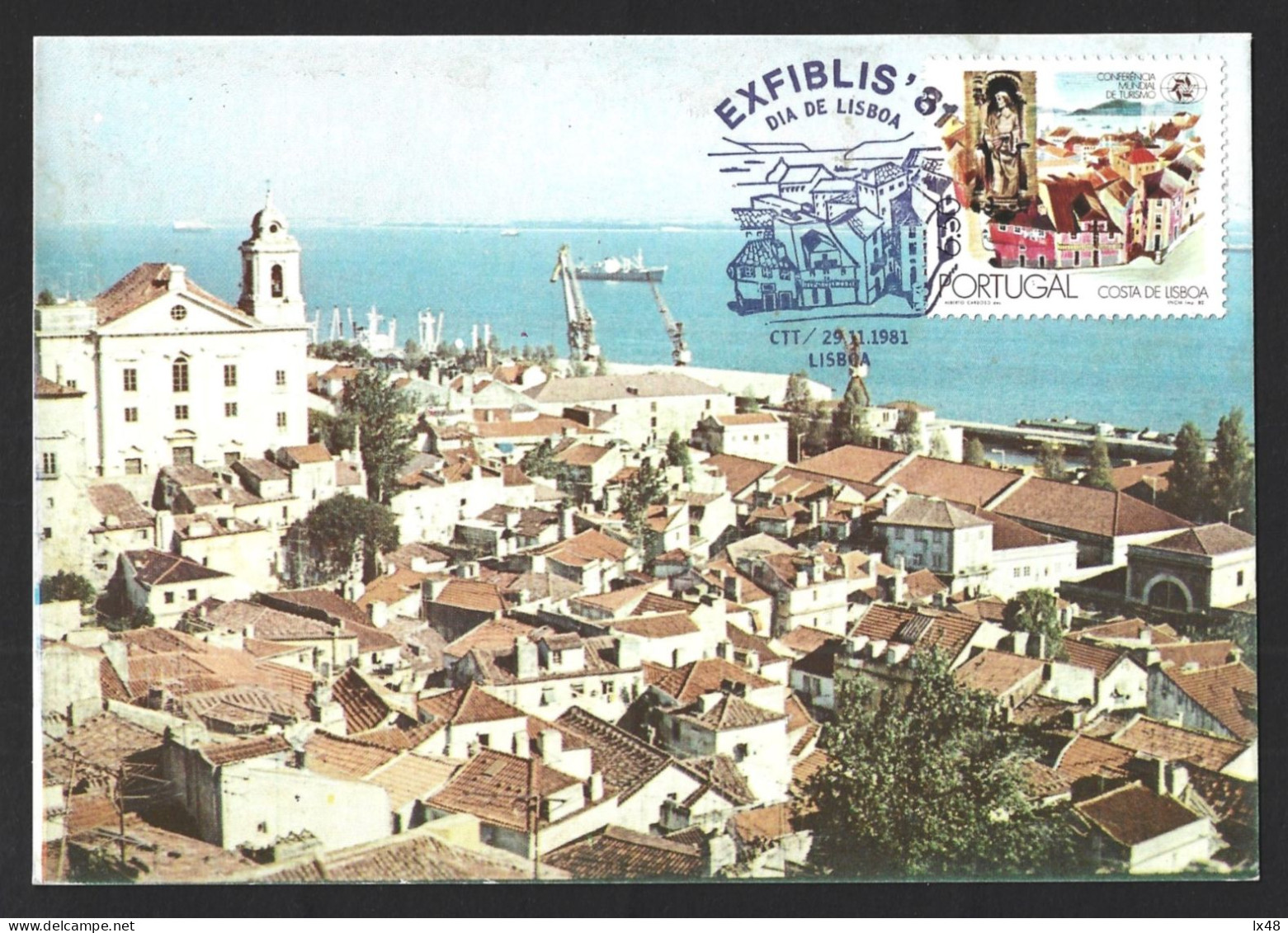 Triple Maximum Postcard Of 'Alfama', A Typical Neighborhood In Lisbon. Tejo River. Postkarte Von „Alfama“, Einem Typisch - Hotel- & Gaststättengewerbe