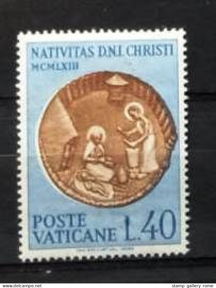 CITTA' DEL VATICANO - 1963 Natale L. 40 Nuovo ** - Colore Marrone Spostato A Destra - Abarten