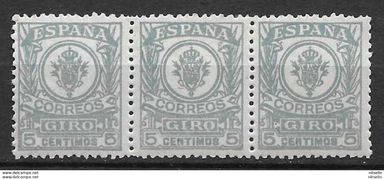 LOTE 1891 D  ///  (C025) ESPAÑA GIRO  EDIFIL Nº 1  BLOQ 3 **MNH - Revenue Stamps