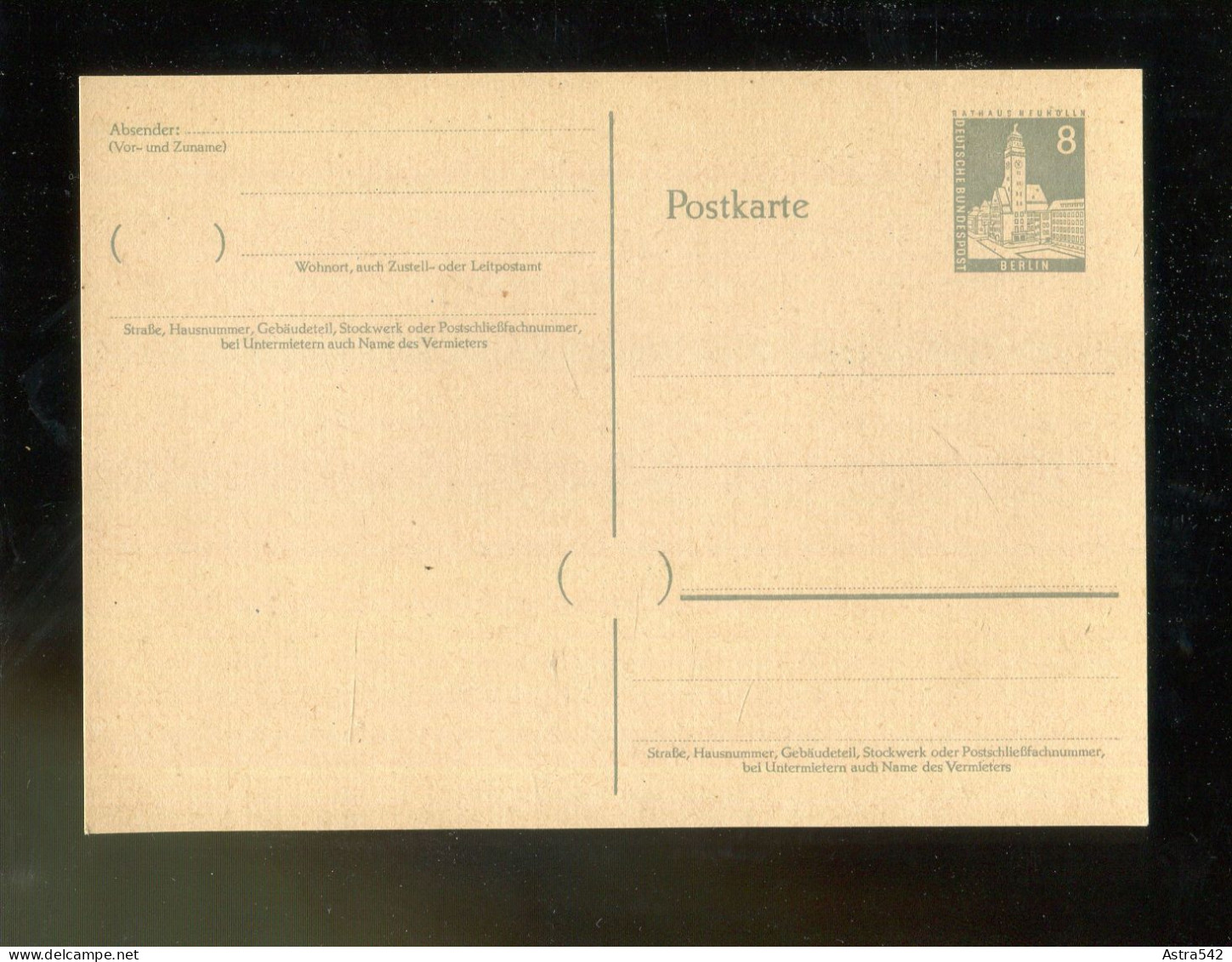 "BERLIN" 1957/1958, Postkarte Mi. P 35I ** (4719) - Cartes Postales - Oblitérées