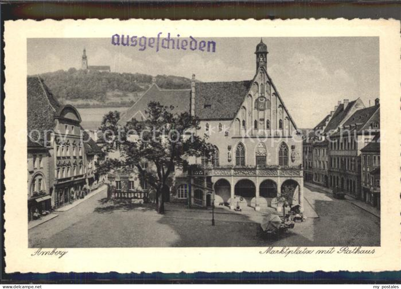 42324311 Amberg Oberpfalz Marktplatz Rathaus Kupfertiefdruck Amberg Oberpfalz - Amberg