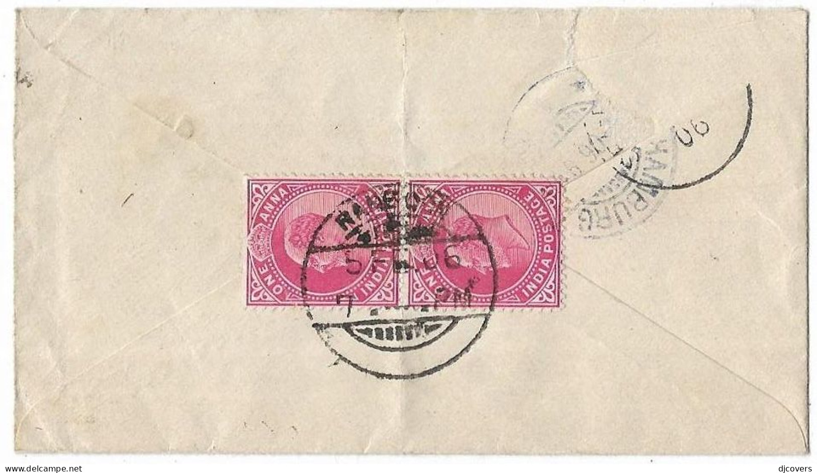 India Used In Burma 1906 Uprated Postal Stationery Envelope Small Size To Germany - 1902-11 Roi Edouard VII